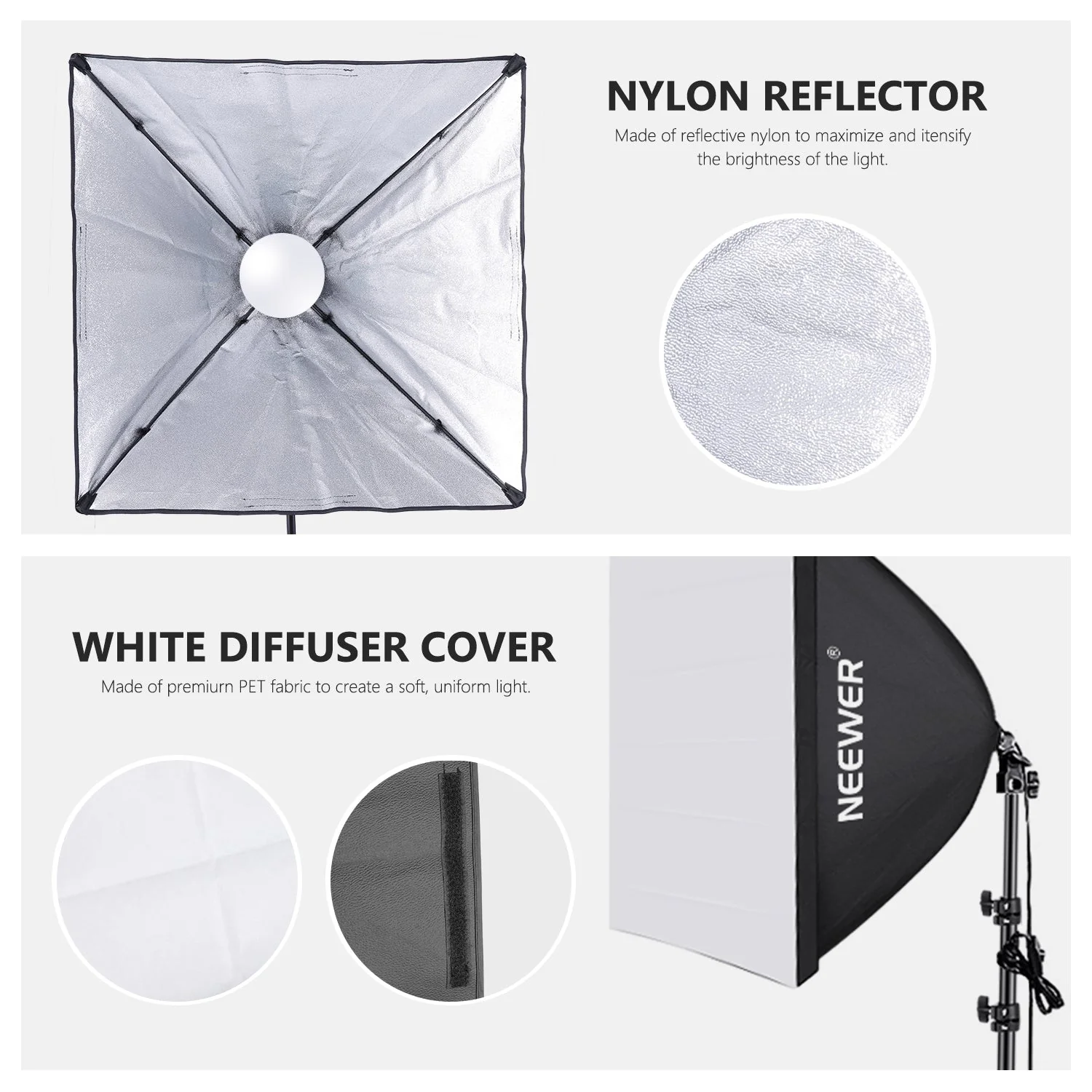 NEEWER NK200 24x24"/60x60CM 700W Photography Softbox Kit - Image 4