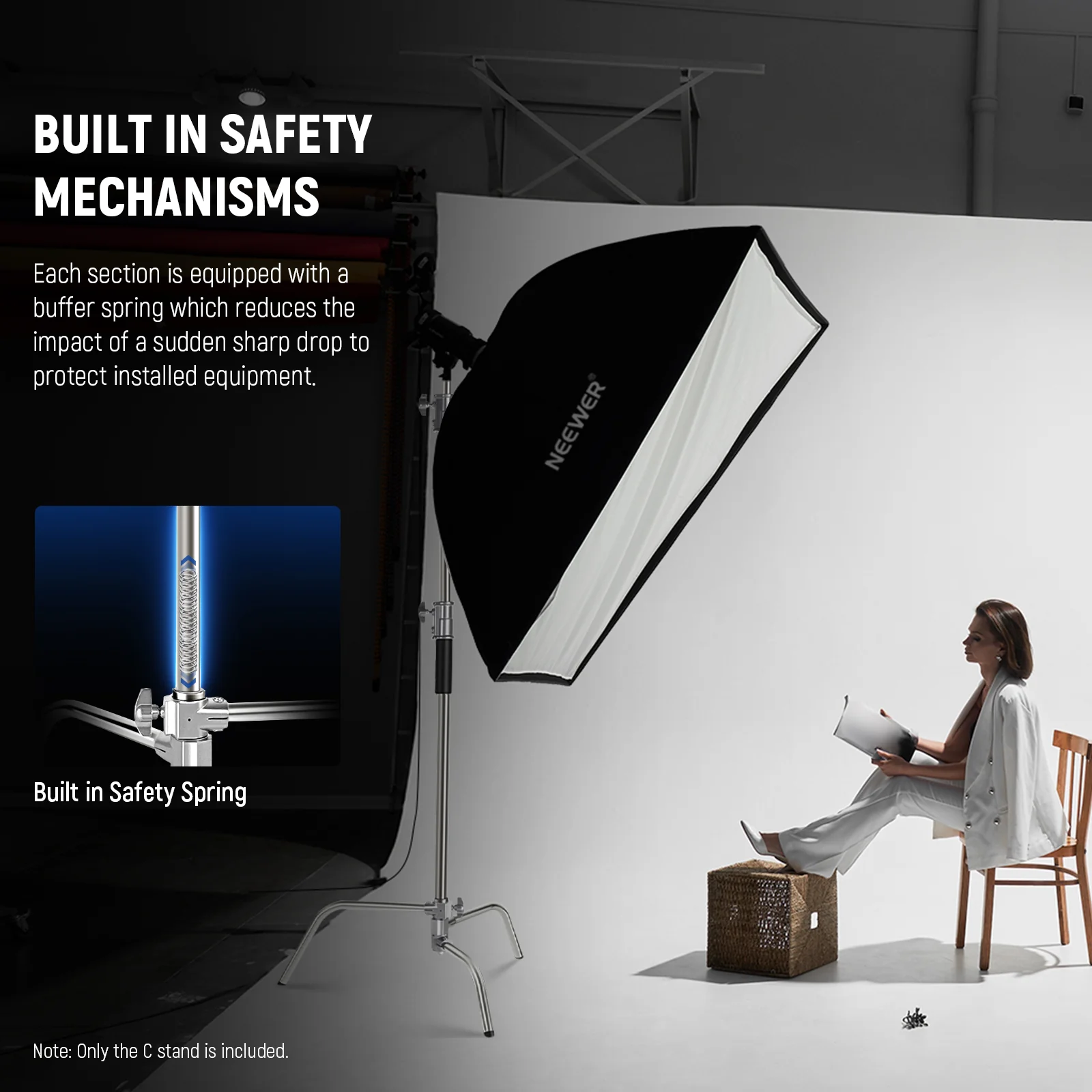 NEEWER SC320B 305cm Stainless Steel C Stand - Image 4
