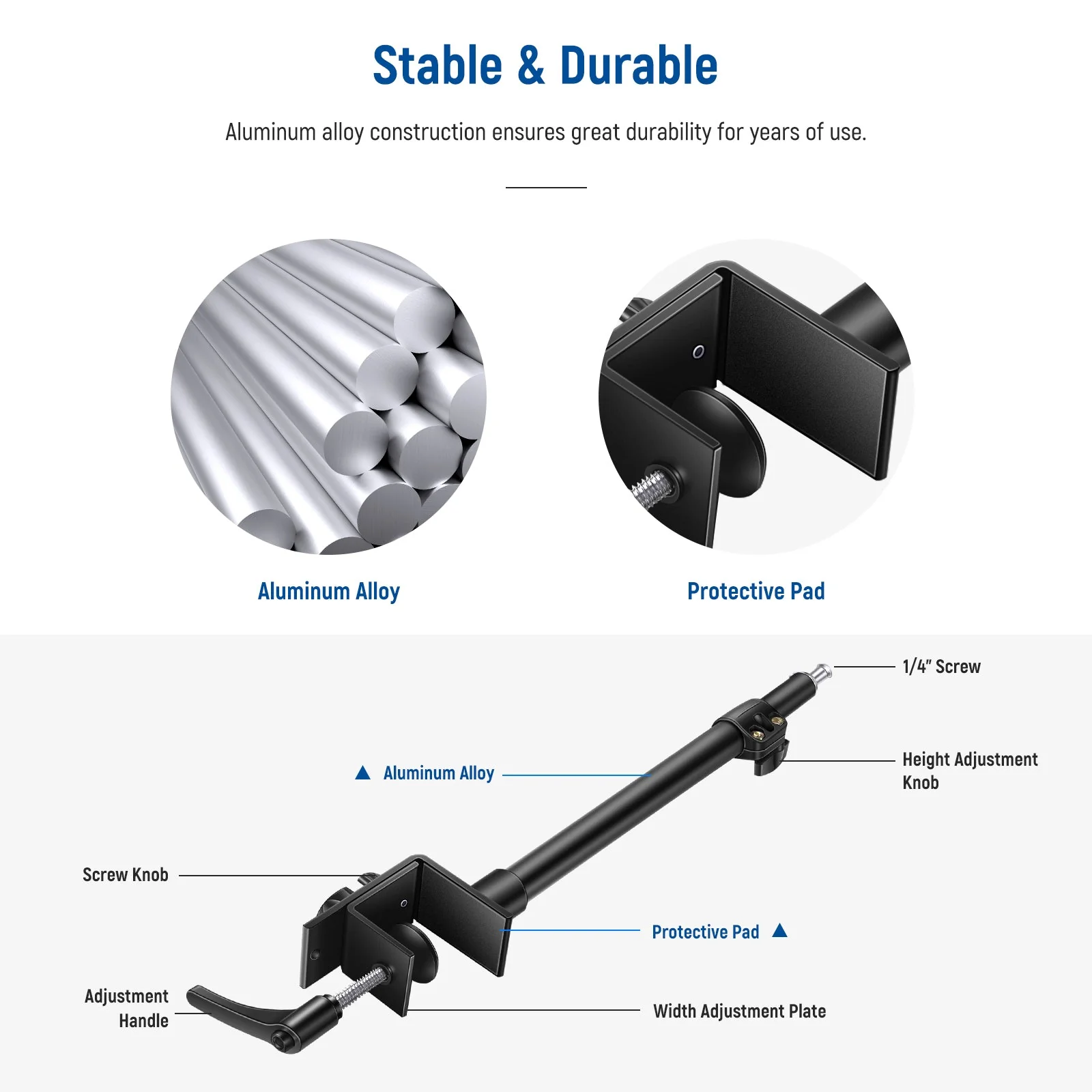 NEEWER Desk Mount C Clamp Light Stands - Image 6