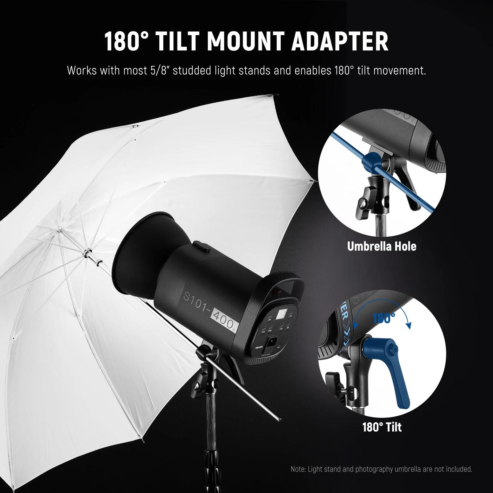 NEEWER 2 Pack S101-400W 800Ws Studio Monolight Flash Light Kit - Image 6