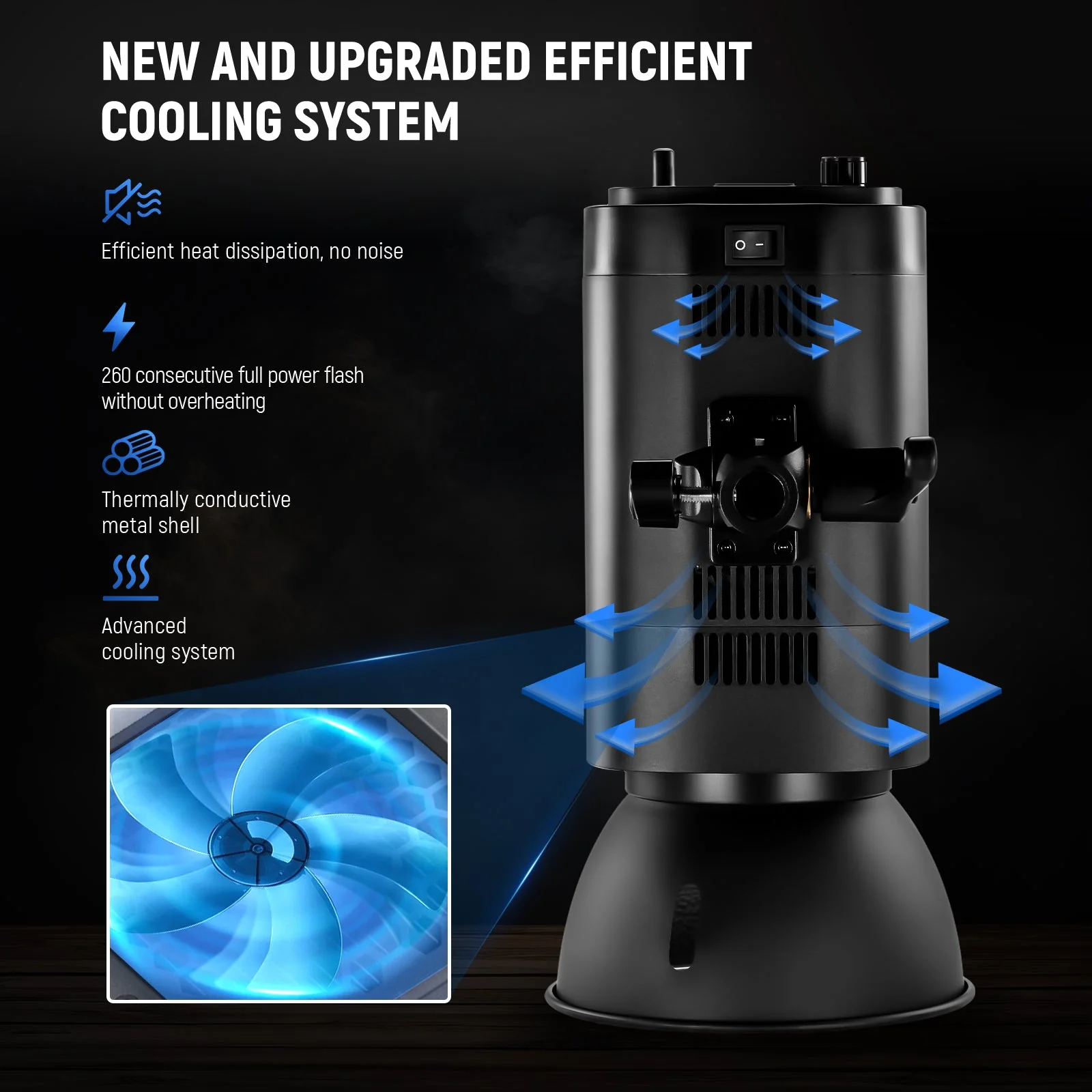 NEEWER 2 Pack S101-400W PRO 400Ws Studio Monolight Flash Light Kit - Image 6