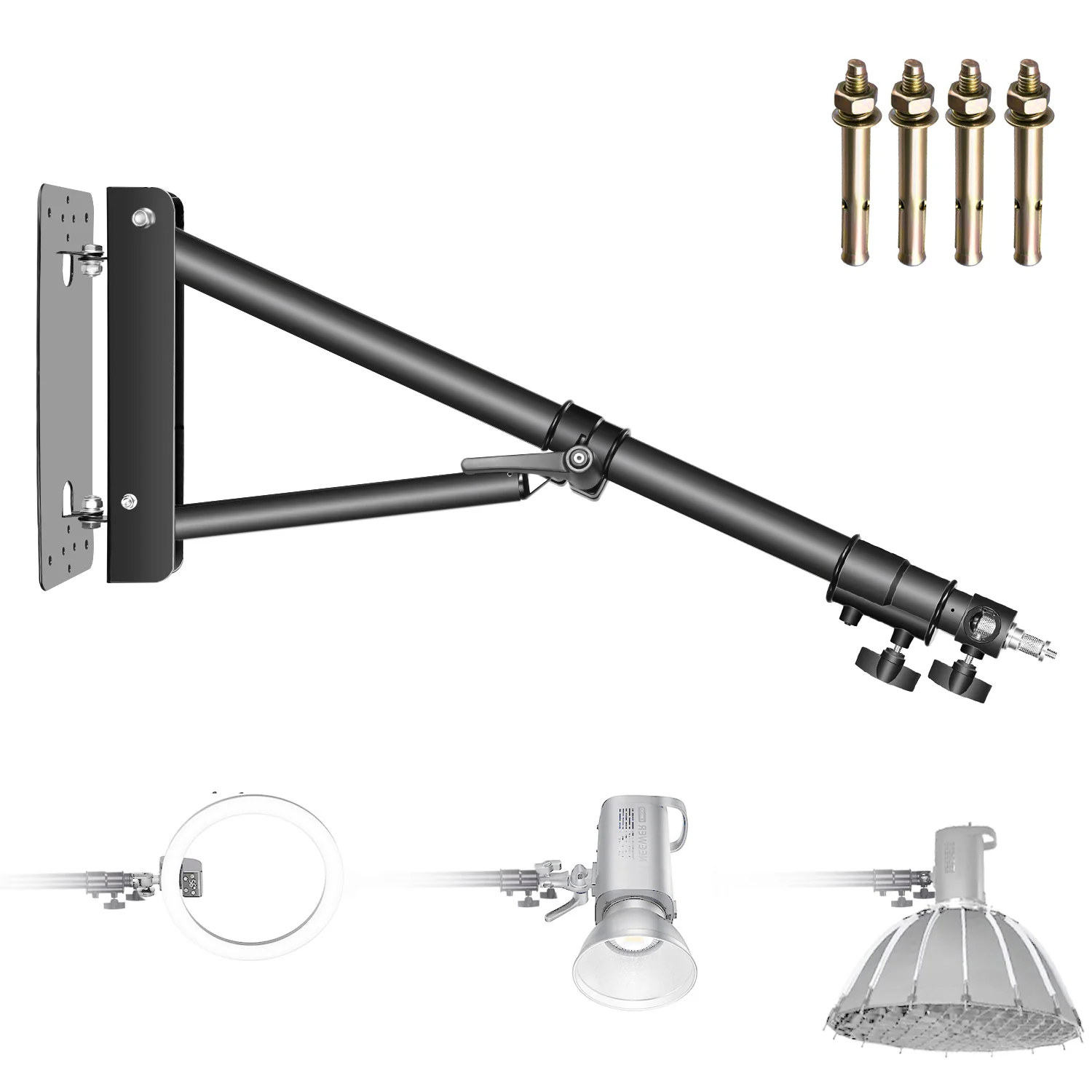 NEEWER 180cm Triangle Wall Mounting Boom Arm - Image 9