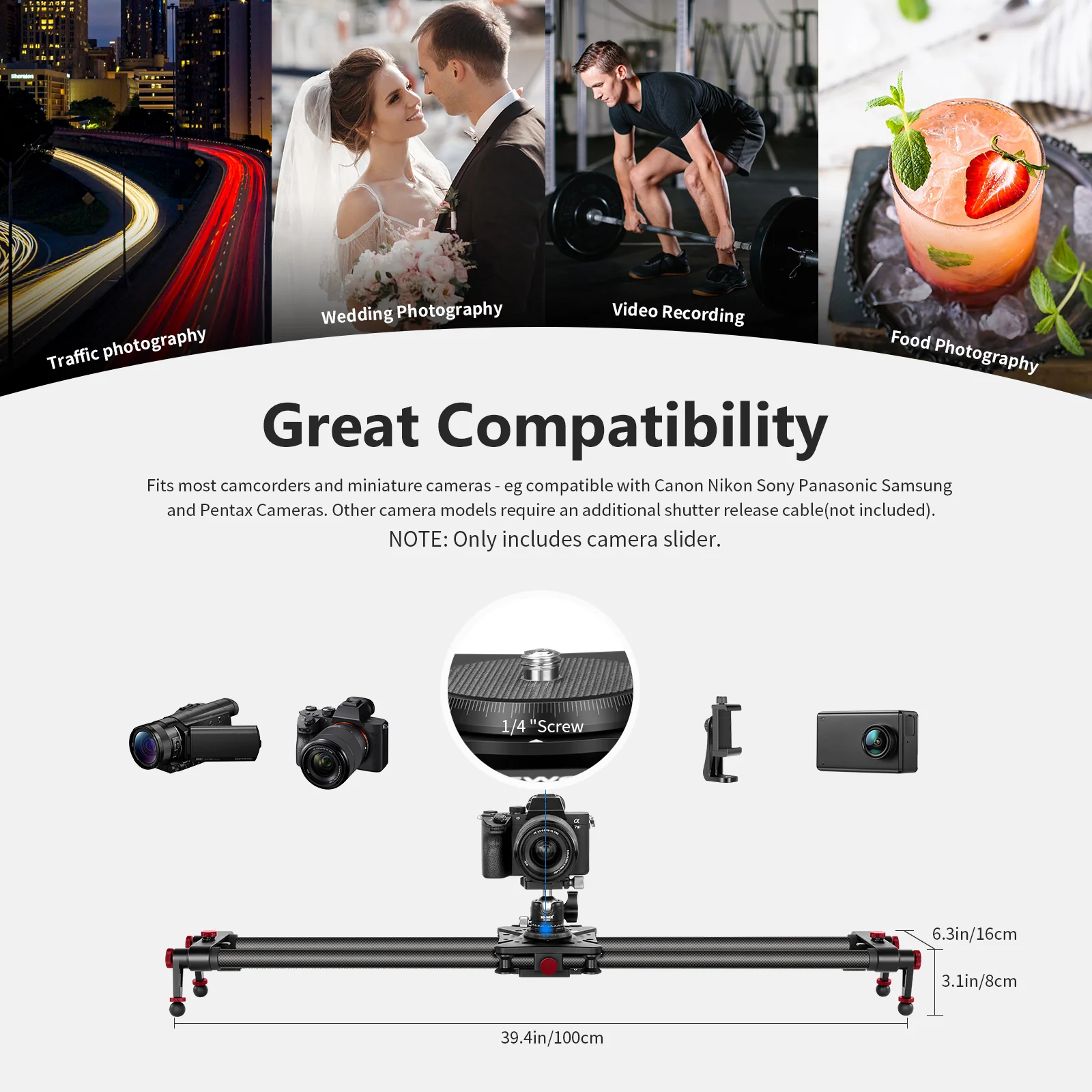 NEEWER ER1 Motorized Carbon Fiber Camera Slider - Image 19