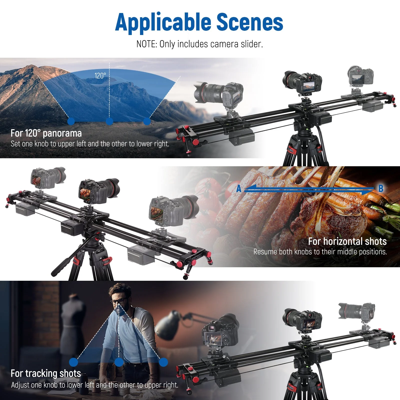 NEEWER ER1 Motorized Carbon Fiber Camera Slider - Image 4