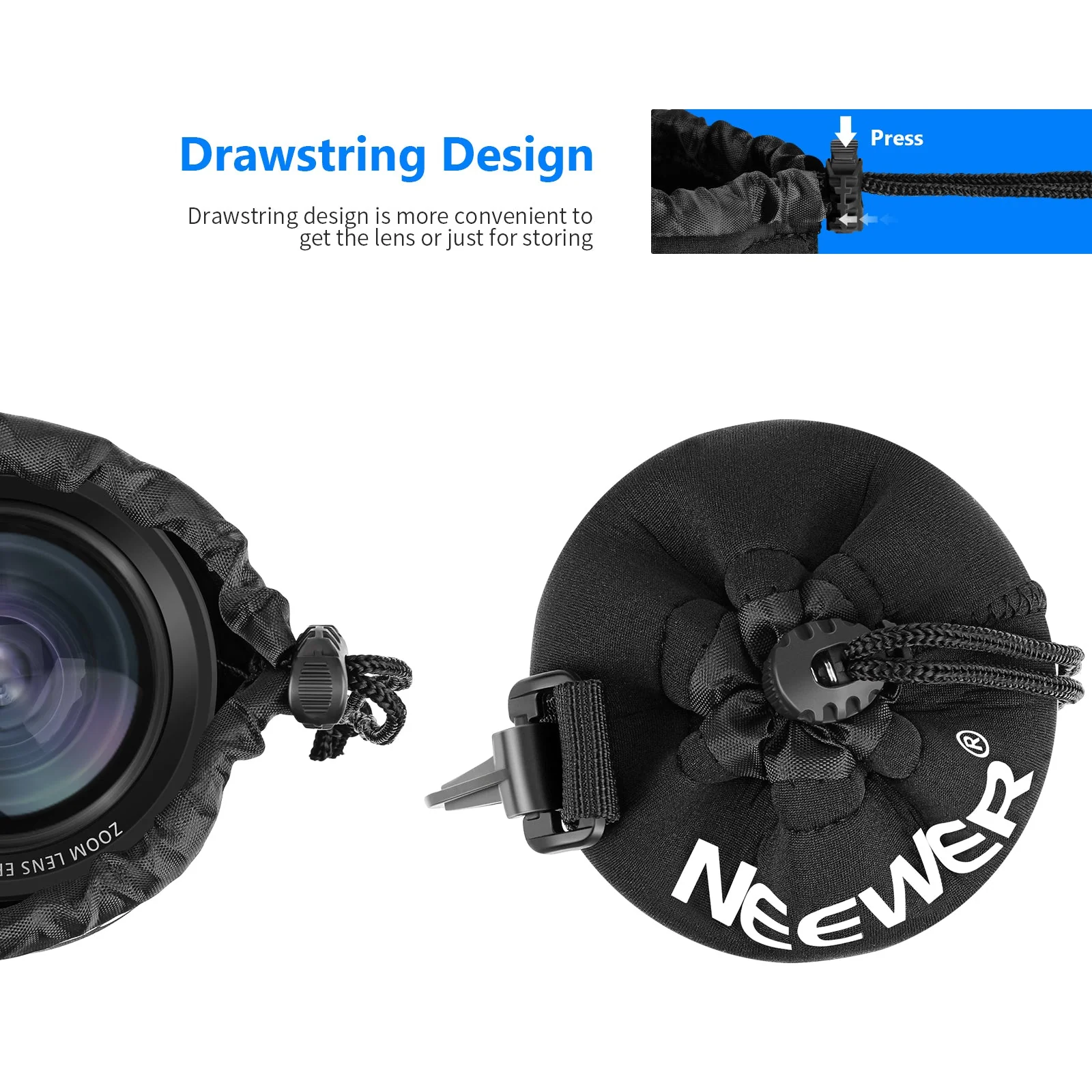 NEEWER 4 Pack Camera Lens Bag - Black - Image 5