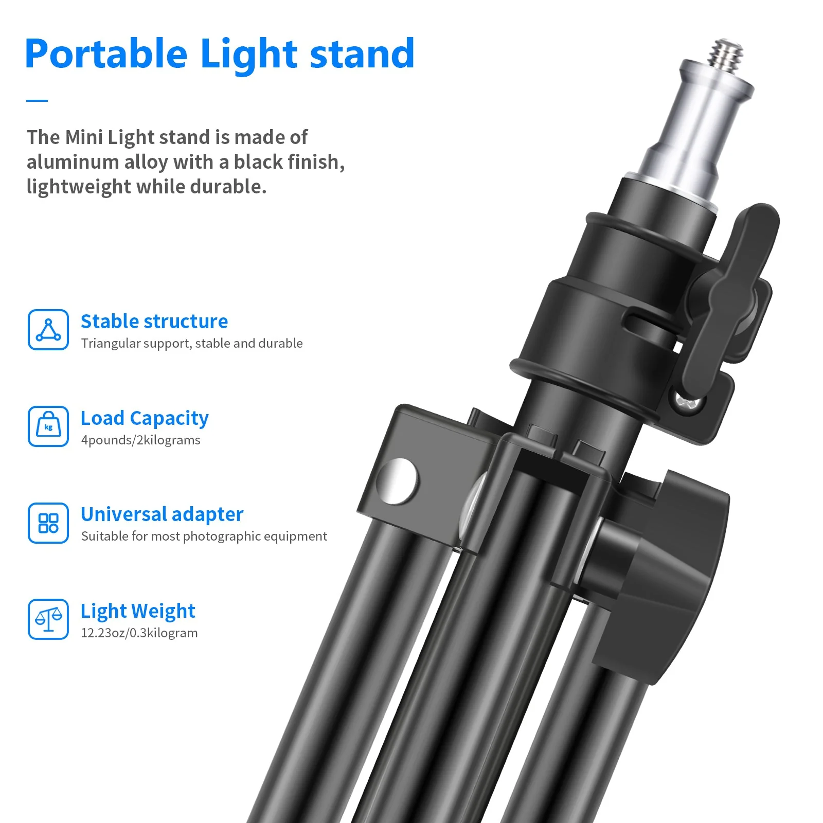 NEEWER ST-50MN 50cm Mini Photography Light Stand - Image 4