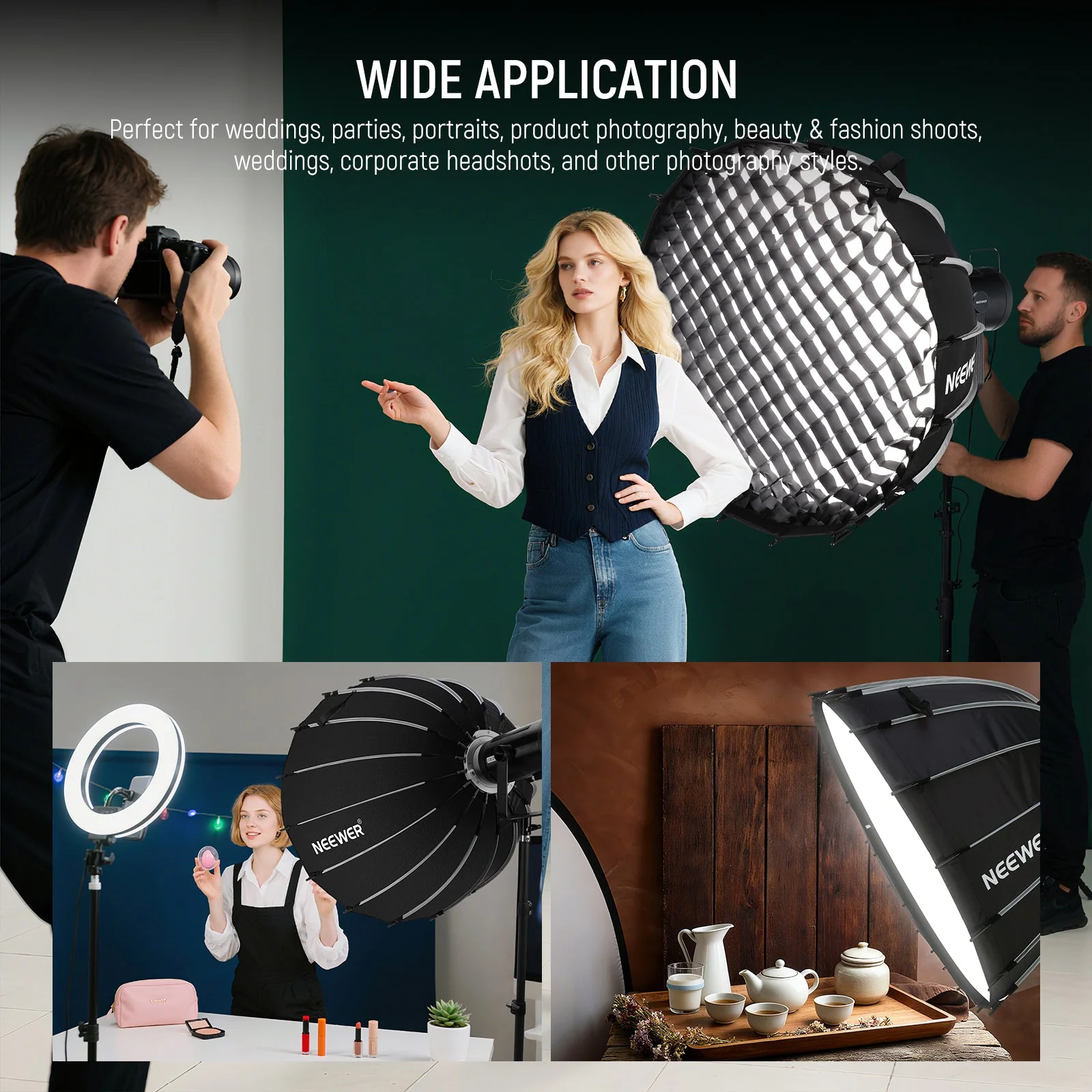NEEWER 60CM/90CM/120CM Quick Release Parabolic Softbox - Image 17