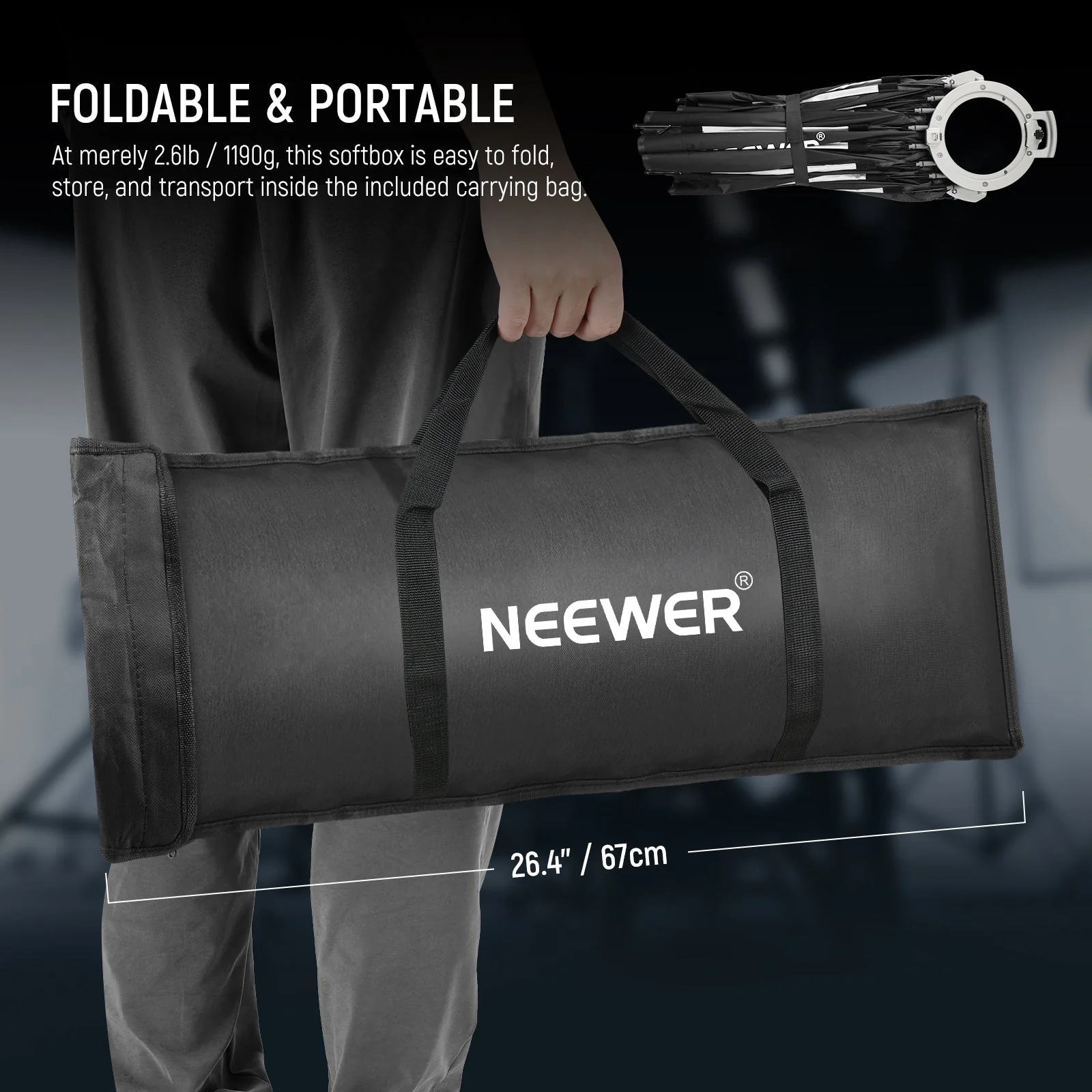 NEEWER 60CM/90CM/120CM Quick Release Parabolic Softbox - Image 8