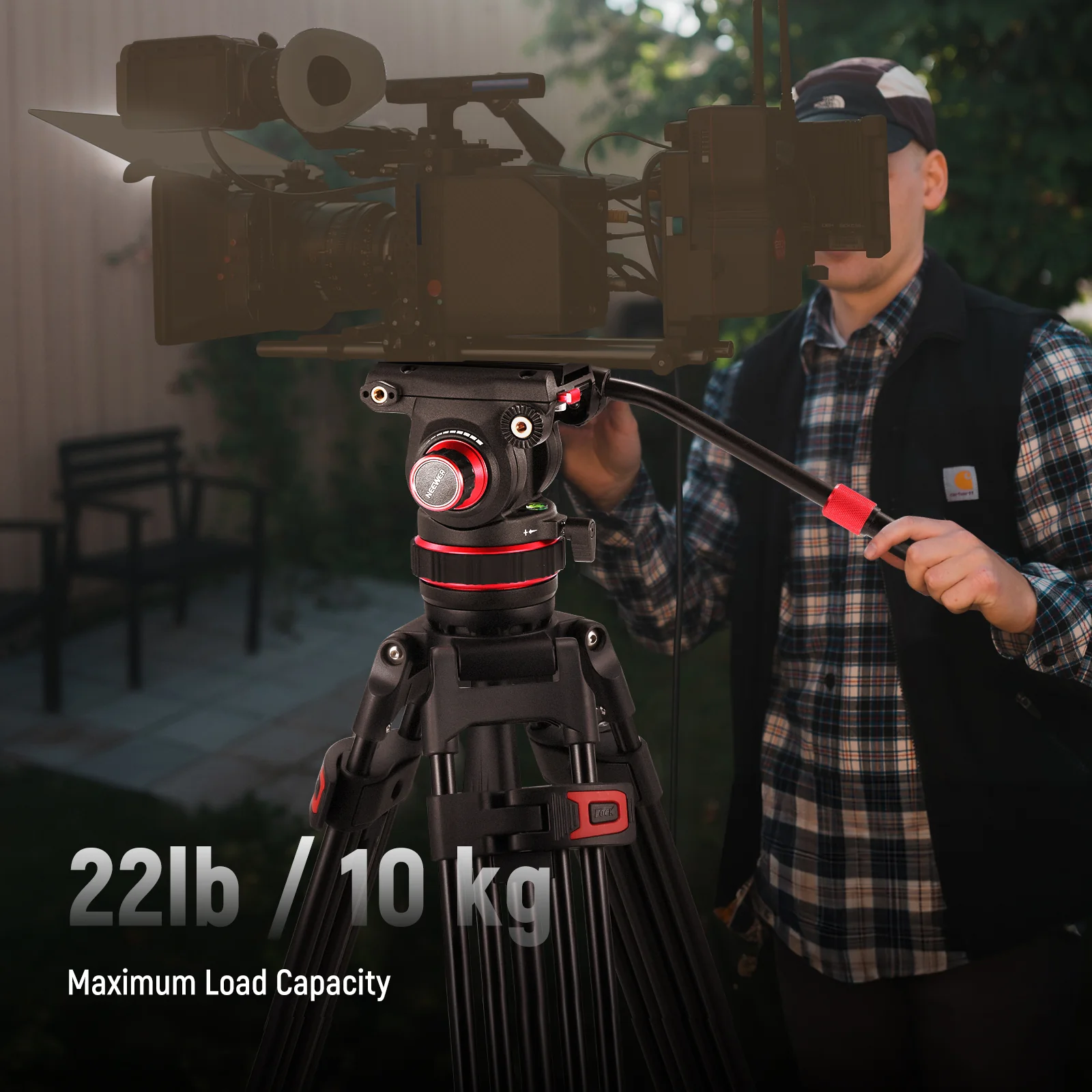 NEEWER TP75 74"/189 cm Pro Video Tripod with Fluid Head - Image 6