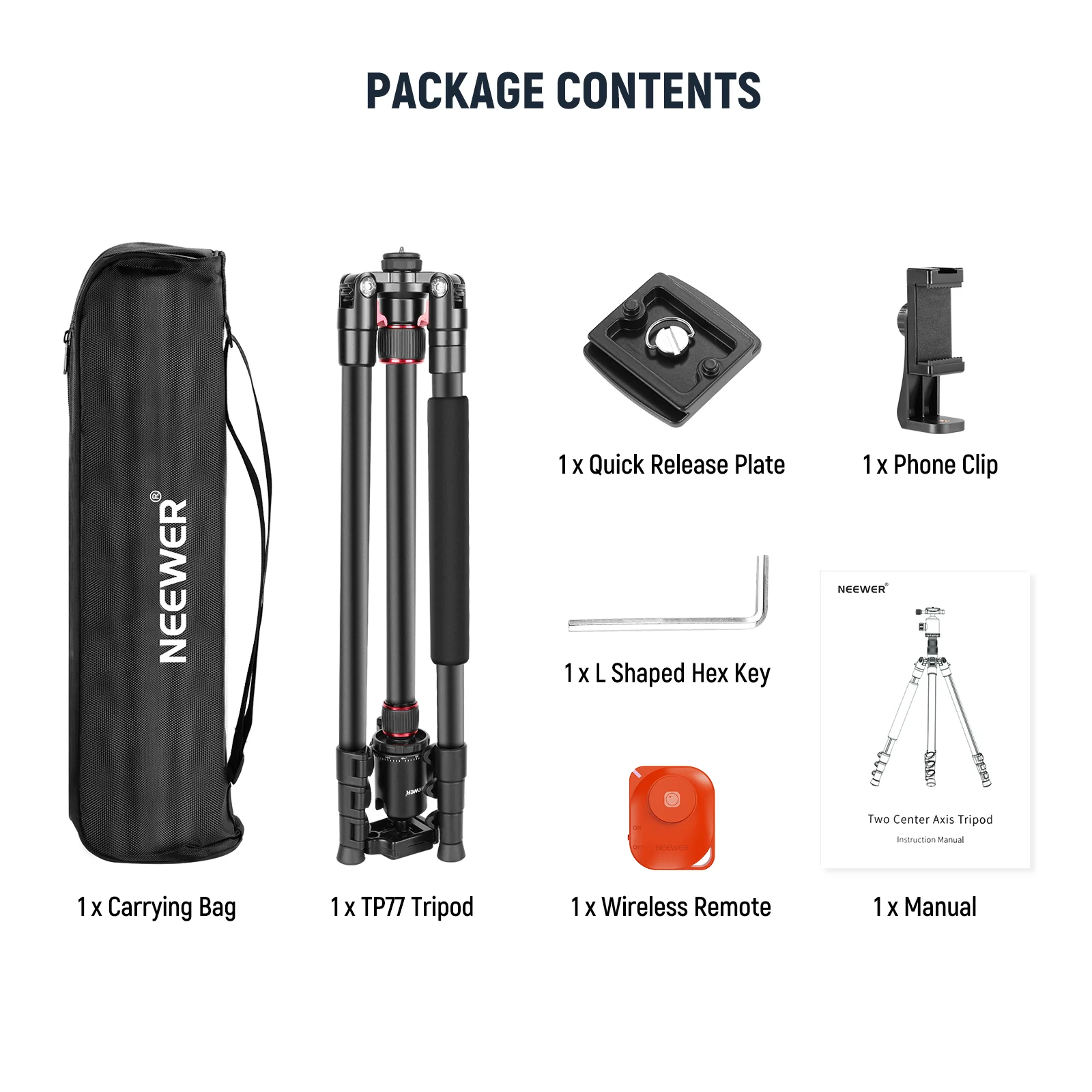 NEEWER TP77 77''/197 cm 2 In 1 Camera Tripod Monopod - Image 17