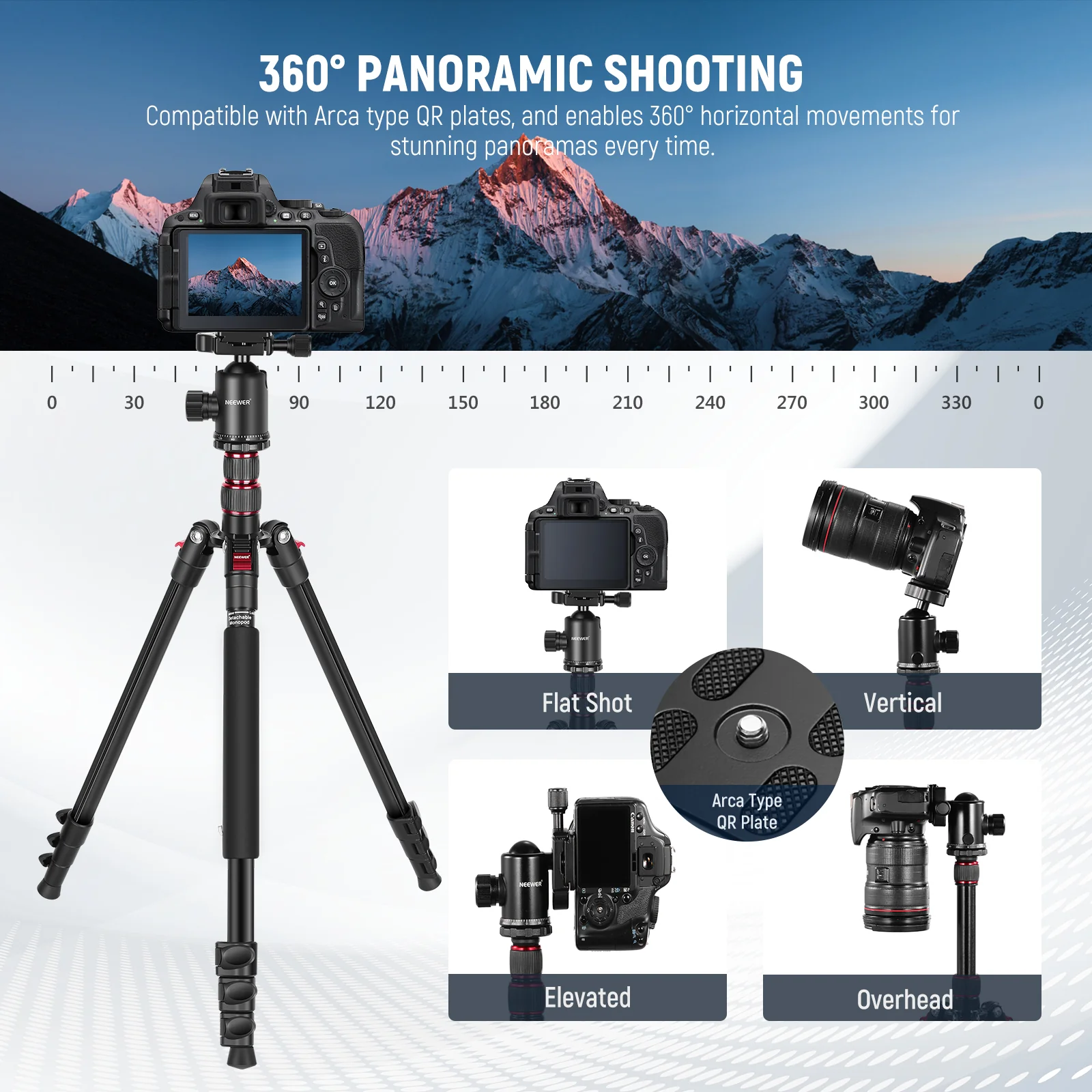 NEEWER TP77 77''/197 cm 2 In 1 Camera Tripod Monopod - Image 4