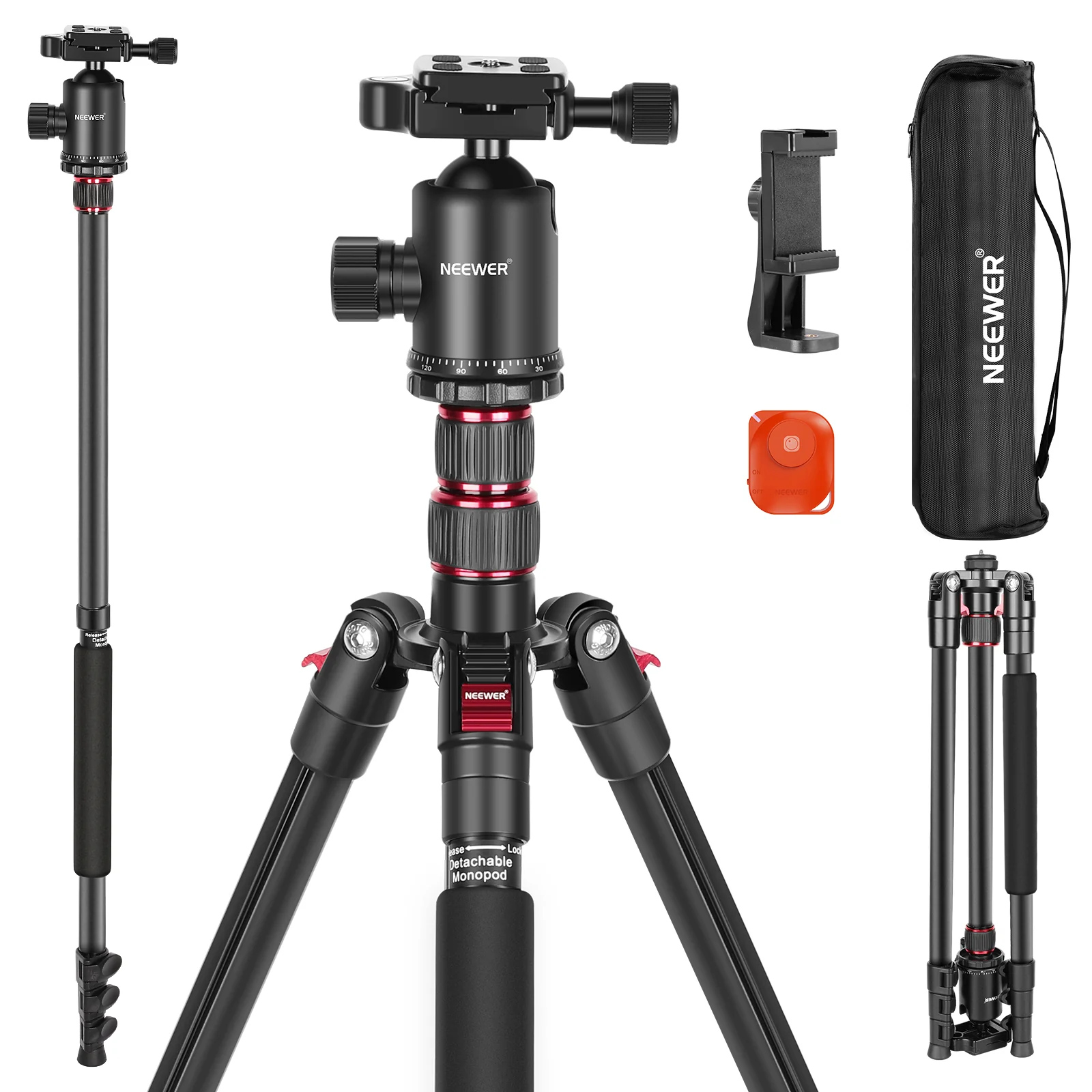 NEEWER TP77 77''/197 cm 2 In 1 Camera Tripod Monopod - Image 9