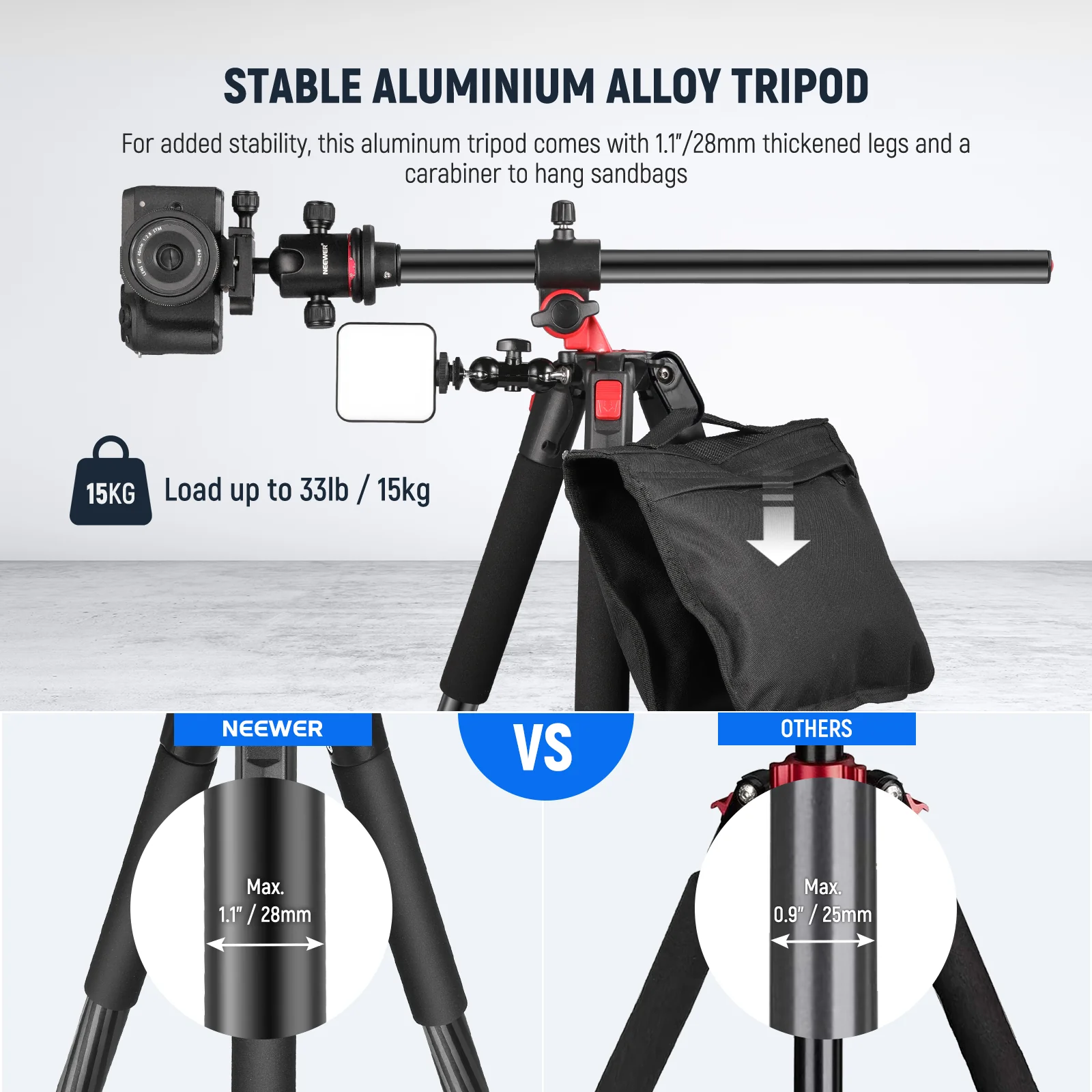 NEEWER N284L+G0 Camera Tripod Monopod - Image 12