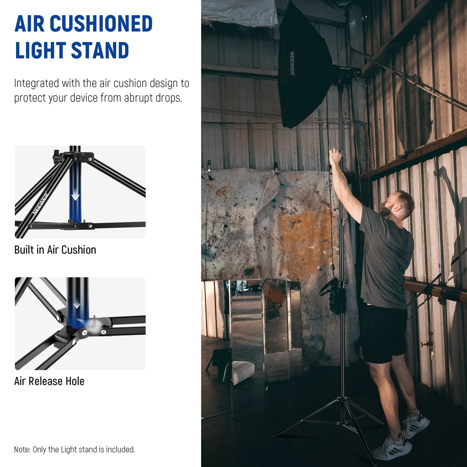 NEEWER ST-300AC 300cm Heavy Duty Air Cushioned Light Stand - Image 3