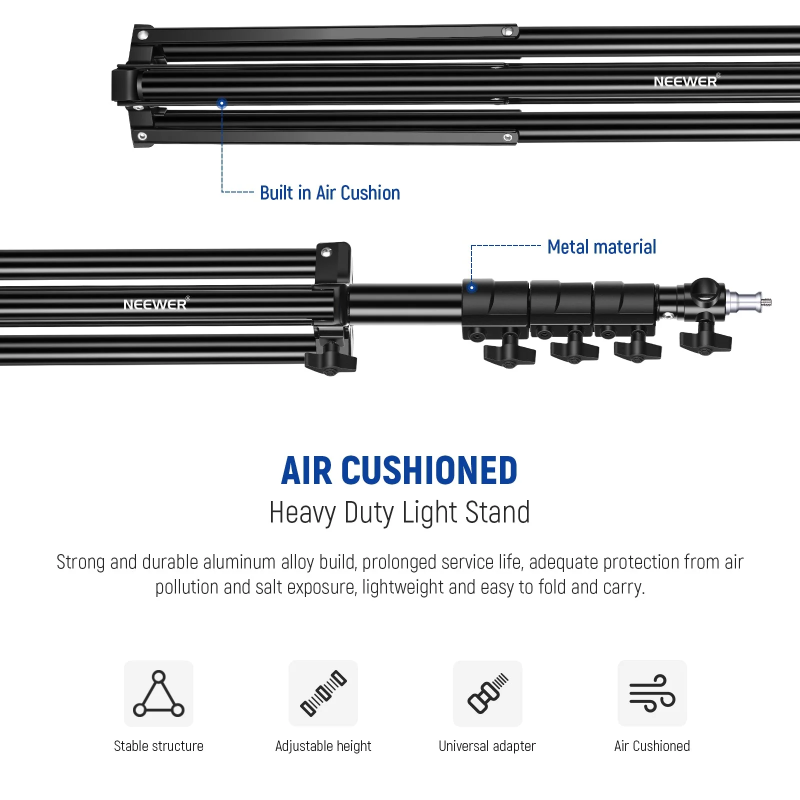 NEEWER ST-300AC 300cm Heavy Duty Air Cushioned Light Stand - Image 8