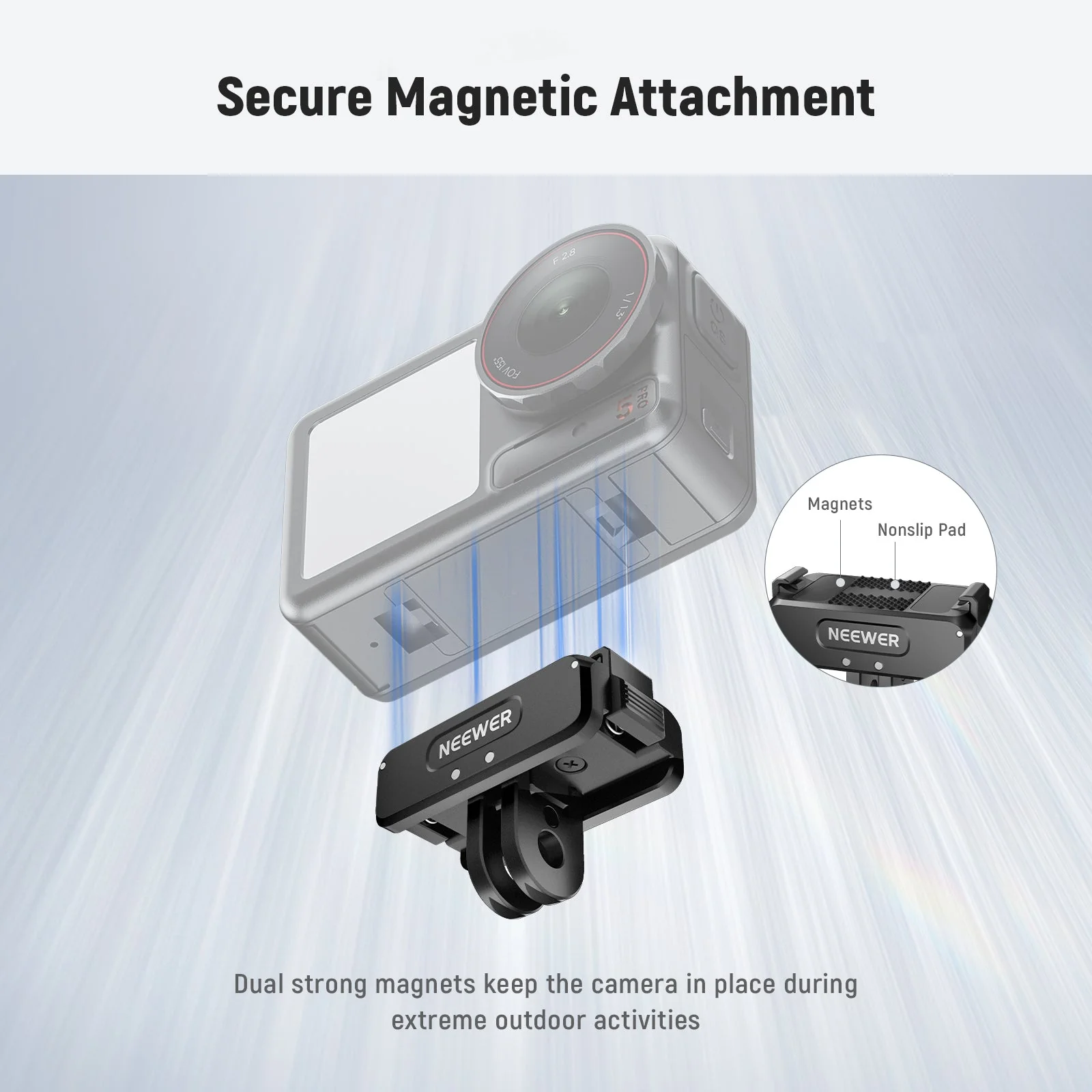 NEEWER AC011 Magnetic Mount For DJI Osmo 360/Action 5 Pro/4/3 - Image 4