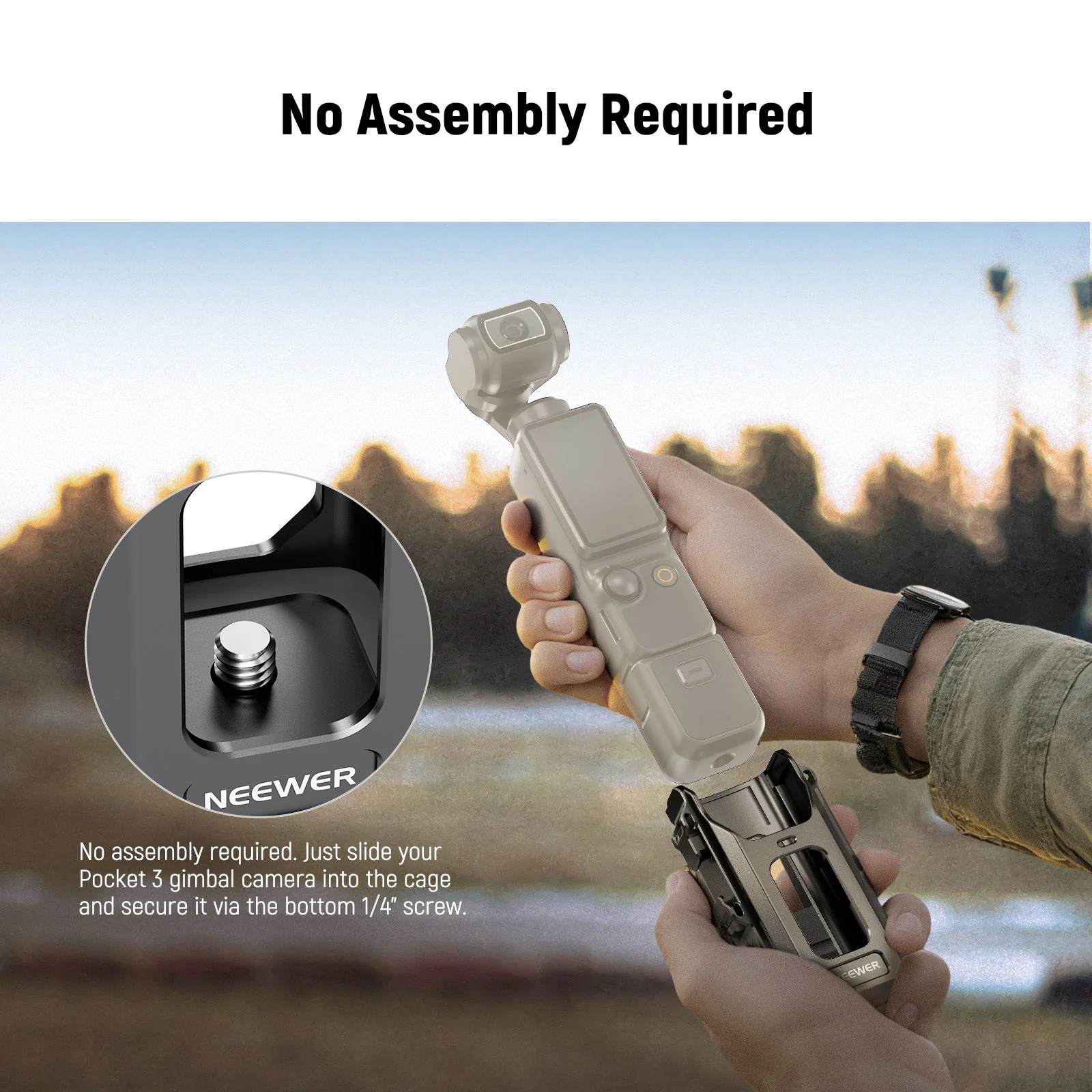 NEEWER AC029 Camera Cage For DJI Osmo Pocket 3 & Magnetic Mount - Image 6