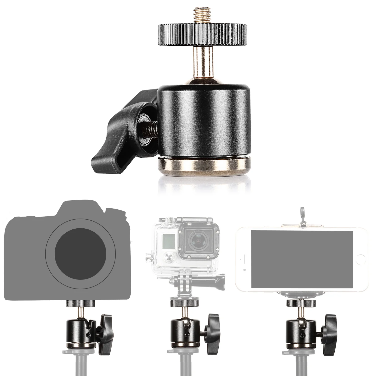 NEEWER Aluminum Alloy 360 Degree Rotating Swivel Mini Ball Head - Image 3