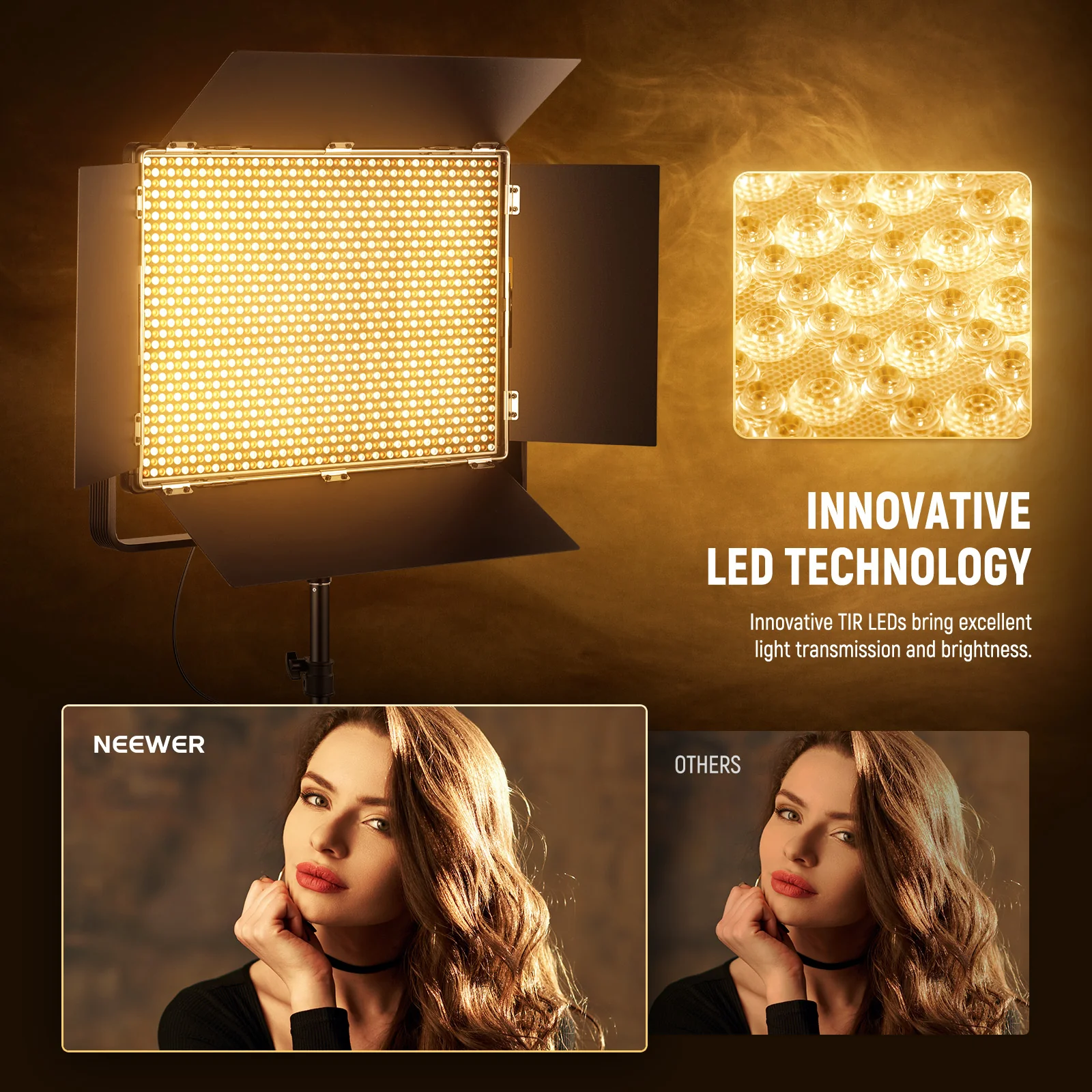 NEEWER AP150B 150W Bi Color LED Panel Video Light - Image 4