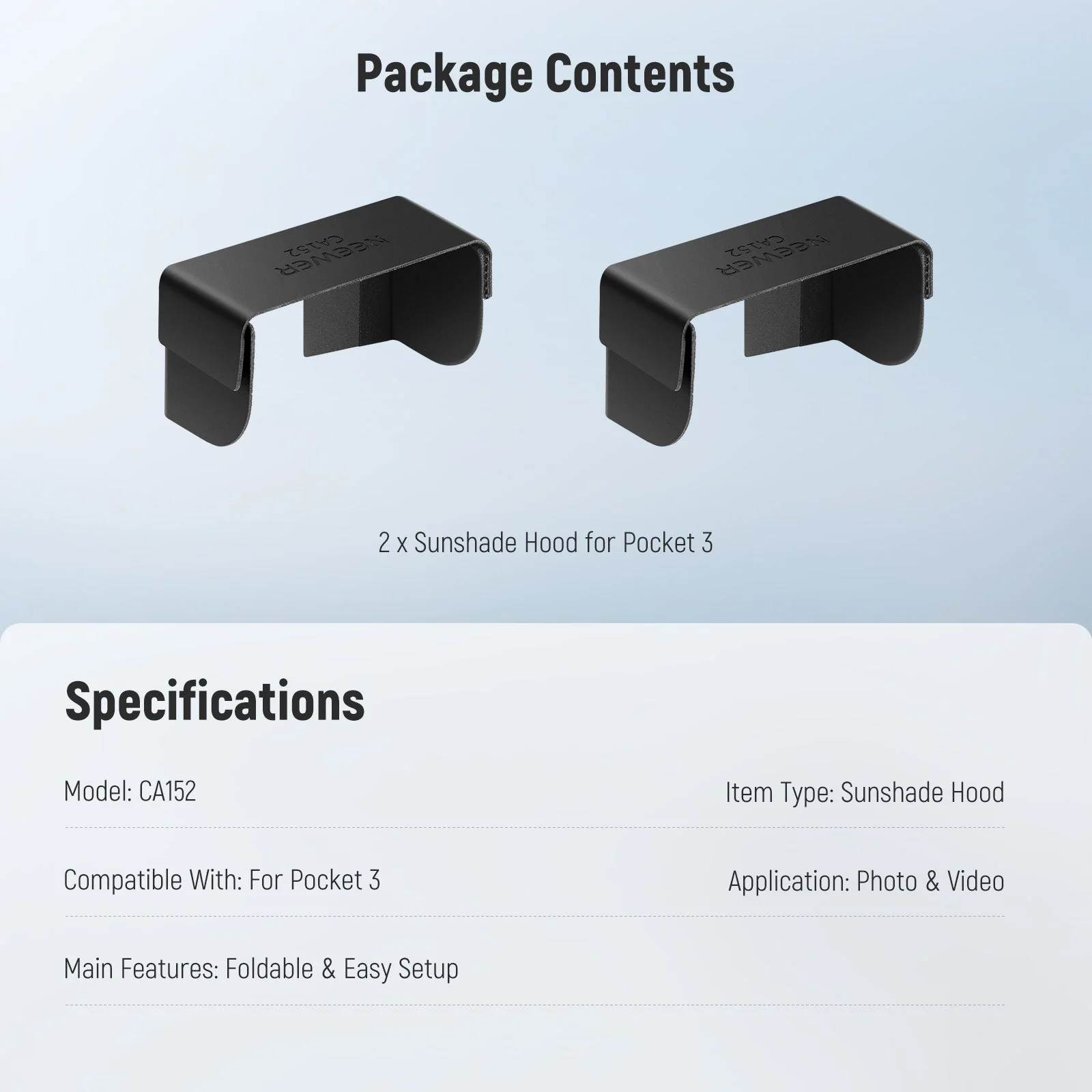 NEEWER BASICS CA152 Sunshade Cover For DJI OMSO Pocket 3 - Image 7