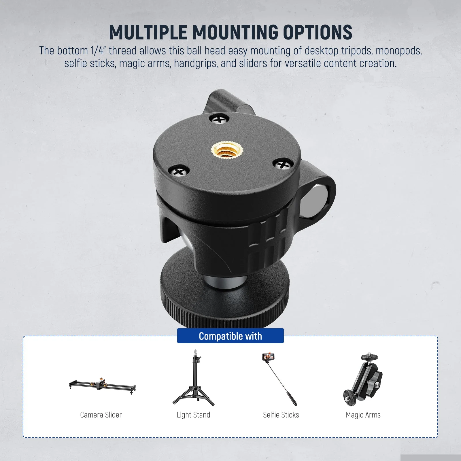 NEEWER BASICS GM01 Mini Ball Head Mount Adapter - Image 4