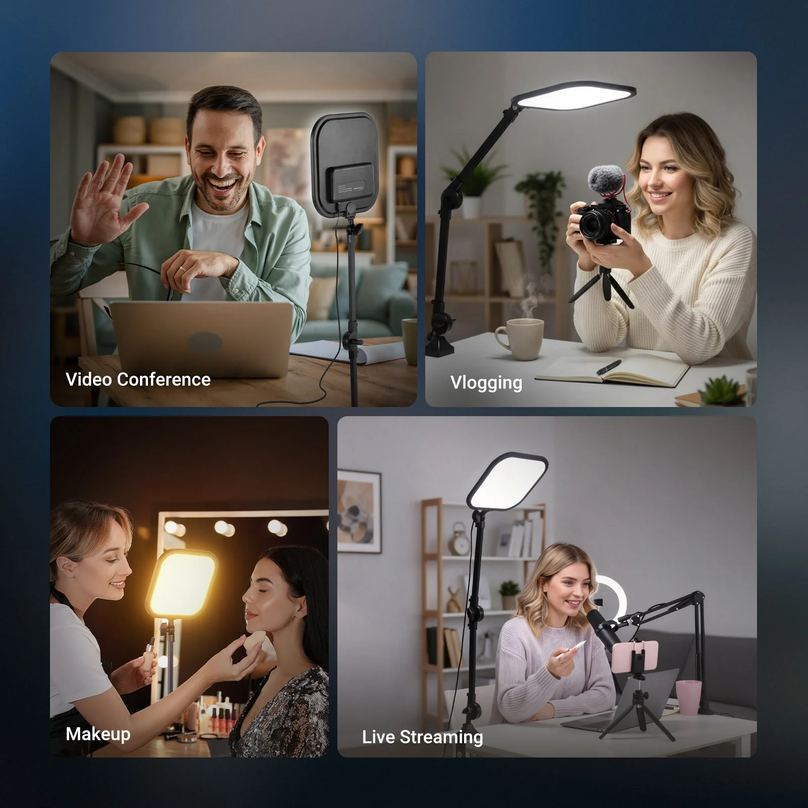 NEEWER BASICS L220 10.8" Bi Color Panel Light with Desk Stand - Image 7