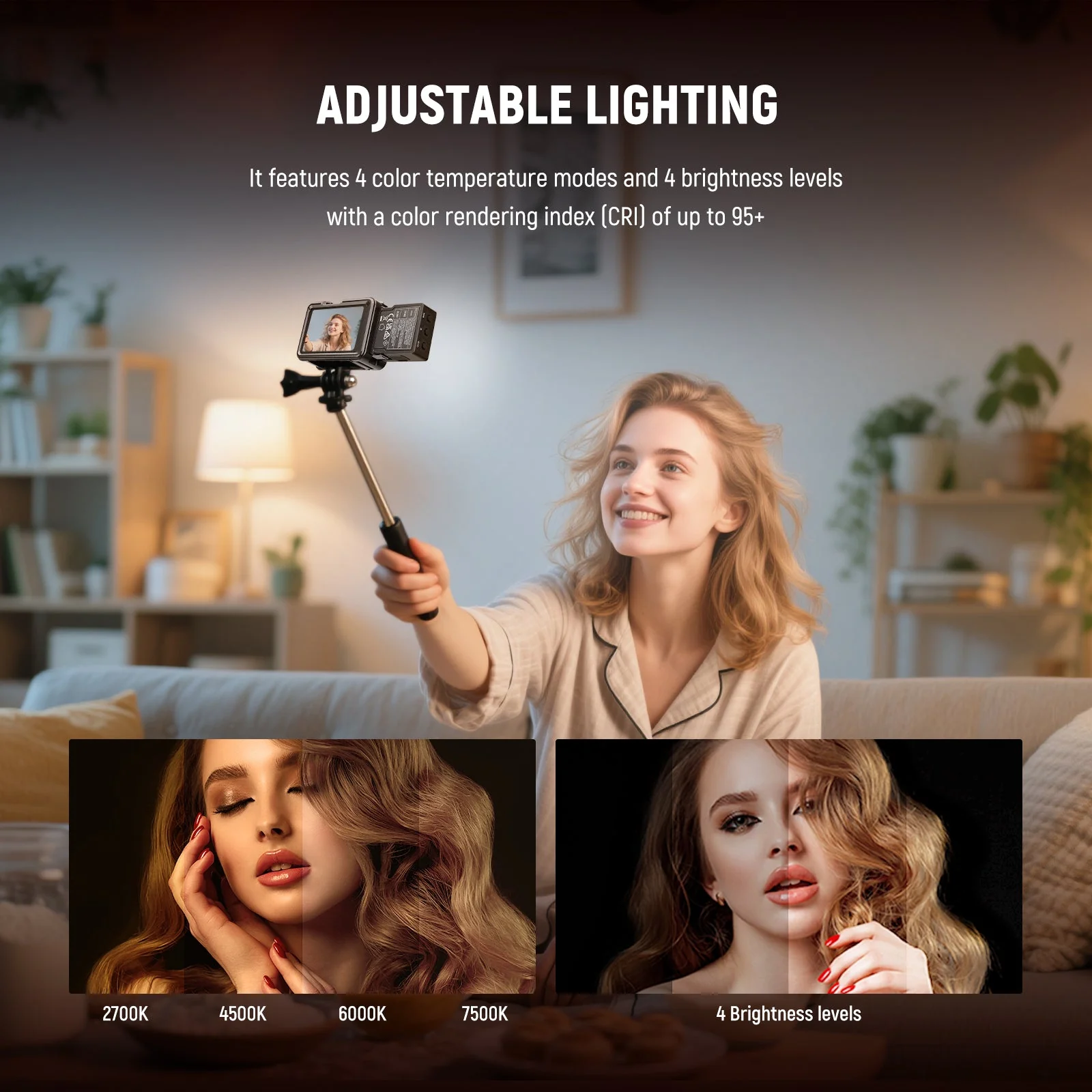 NEEWER BASICS M25/M26 Magnetic LED Light For DJI OSMO Nano Action 3/4/5 Pro - Image 3
