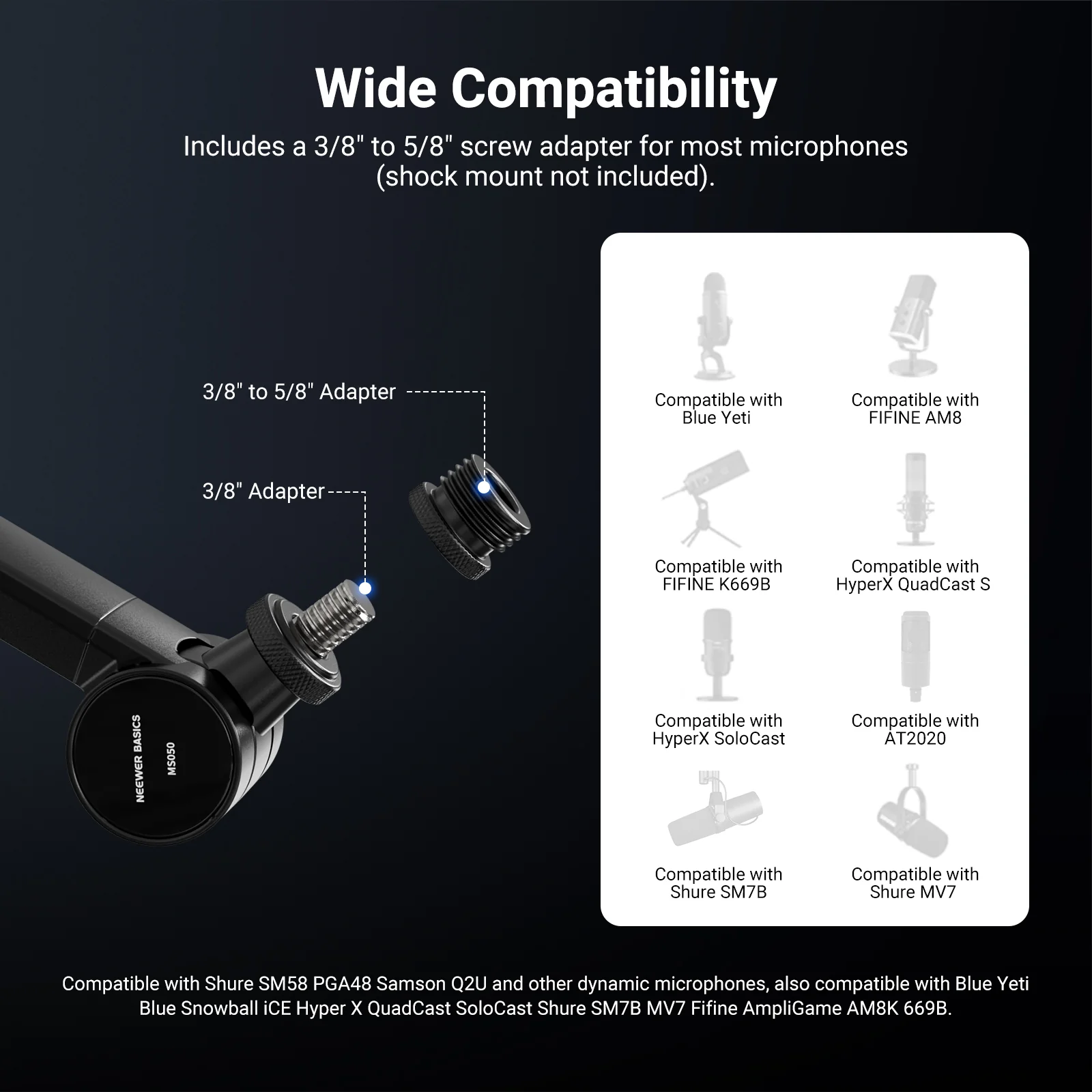 NEEWER BASICS MS050 Microphone Boom Arm - Image 3