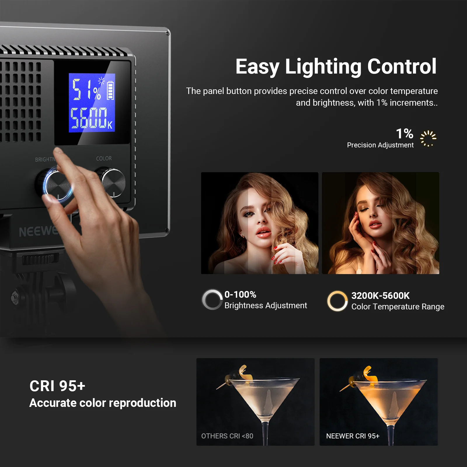 NEEWER BASICS NL-120B Bi Color LED Panel Light - Image 13