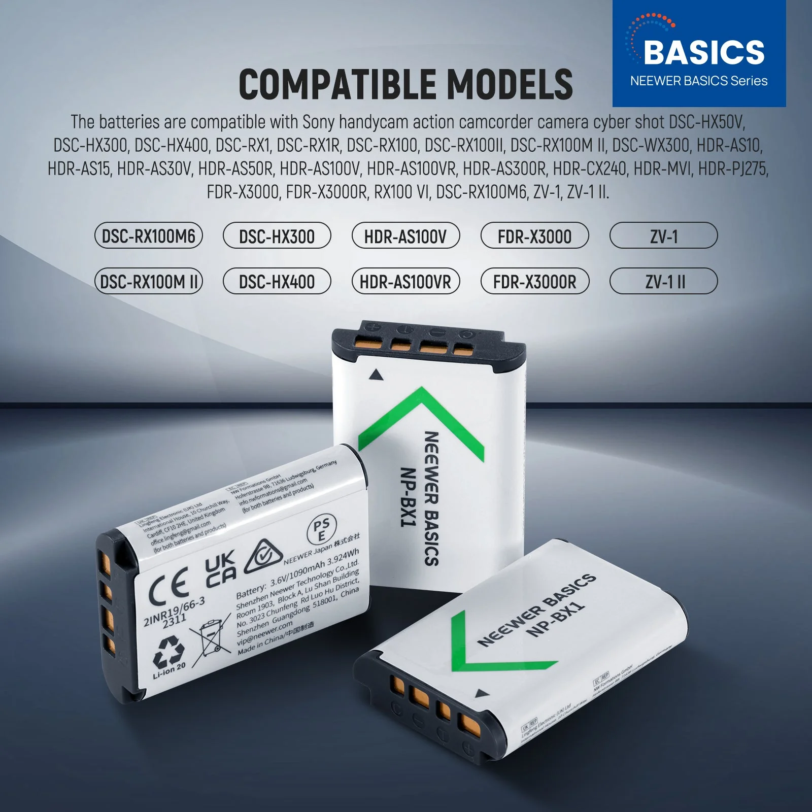 NEEWER BASICS NP-BX1 Replacement Battery Kit - Image 3