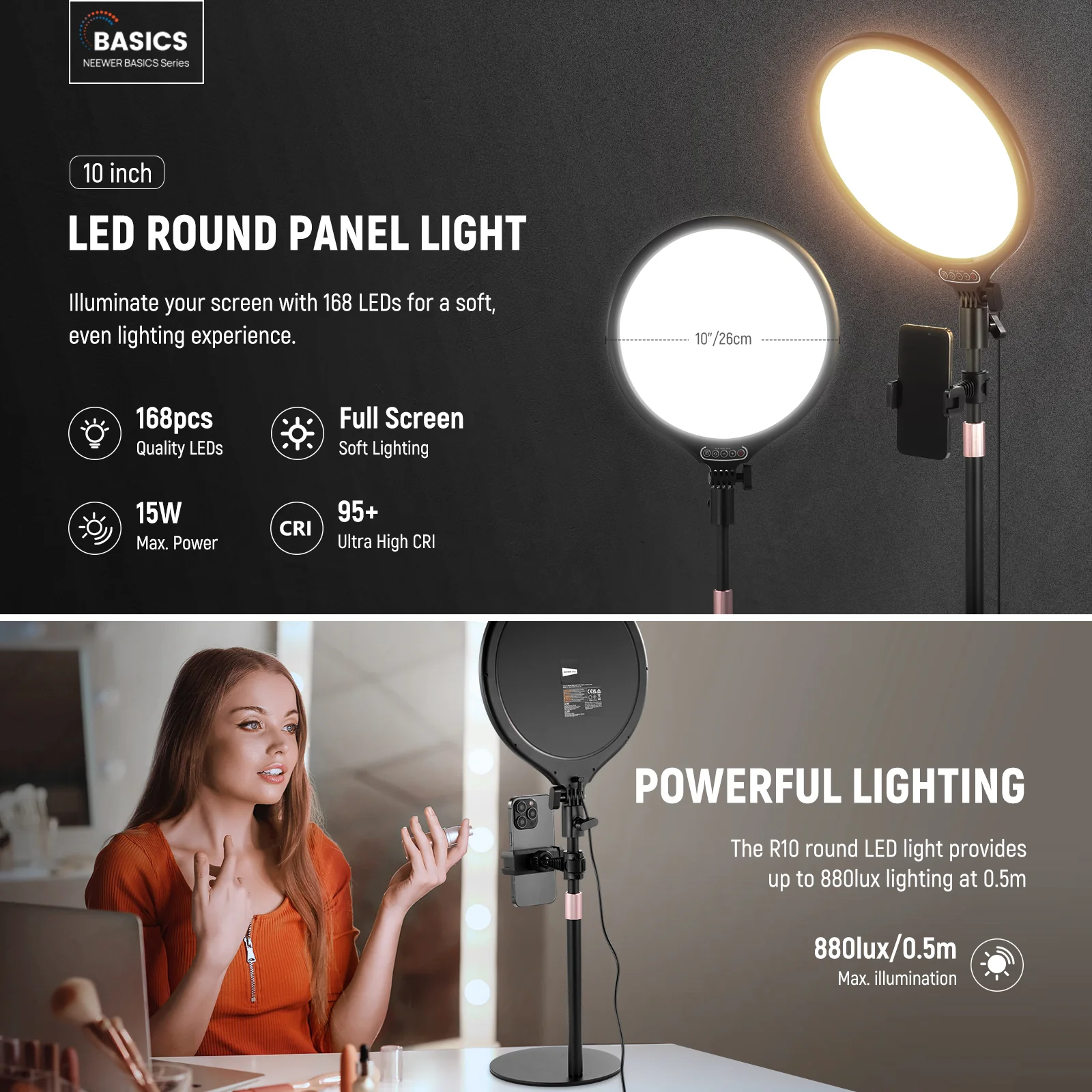 NEEWER BASICS R10 10.5" Desk Ring Light - Image 12