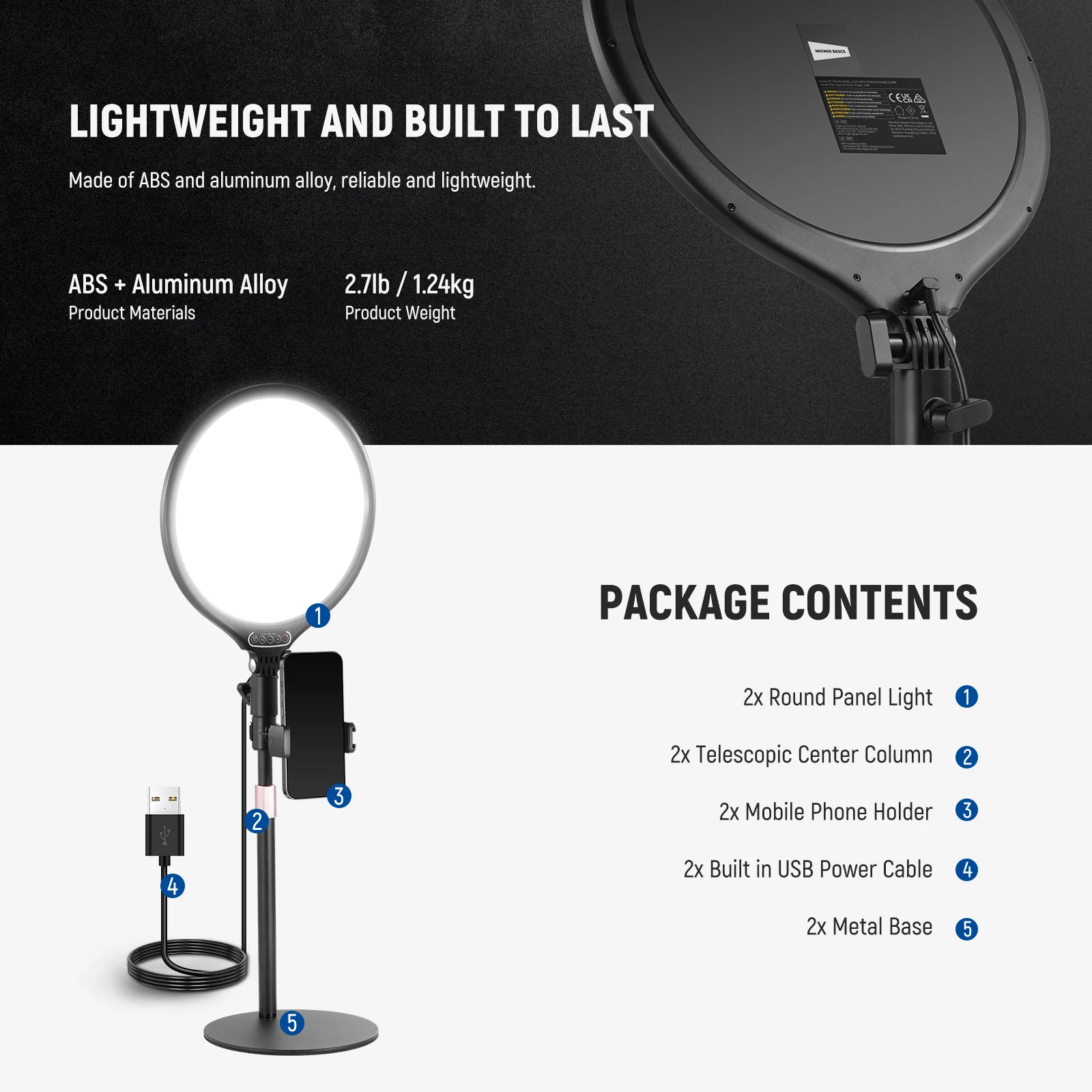 NEEWER BASICS R10 10.5" Desk Ring Light - Image 16