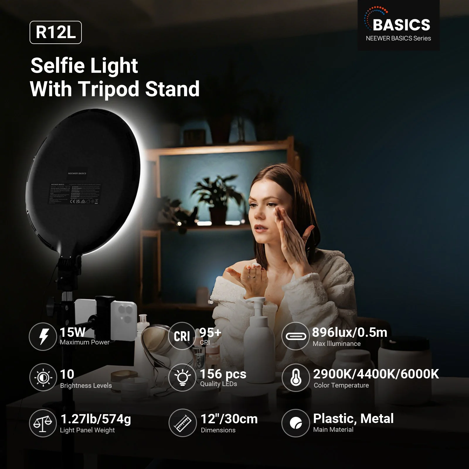 NEEWER BASICS R10L/R12L Full Screen Ring Light - Image 2
