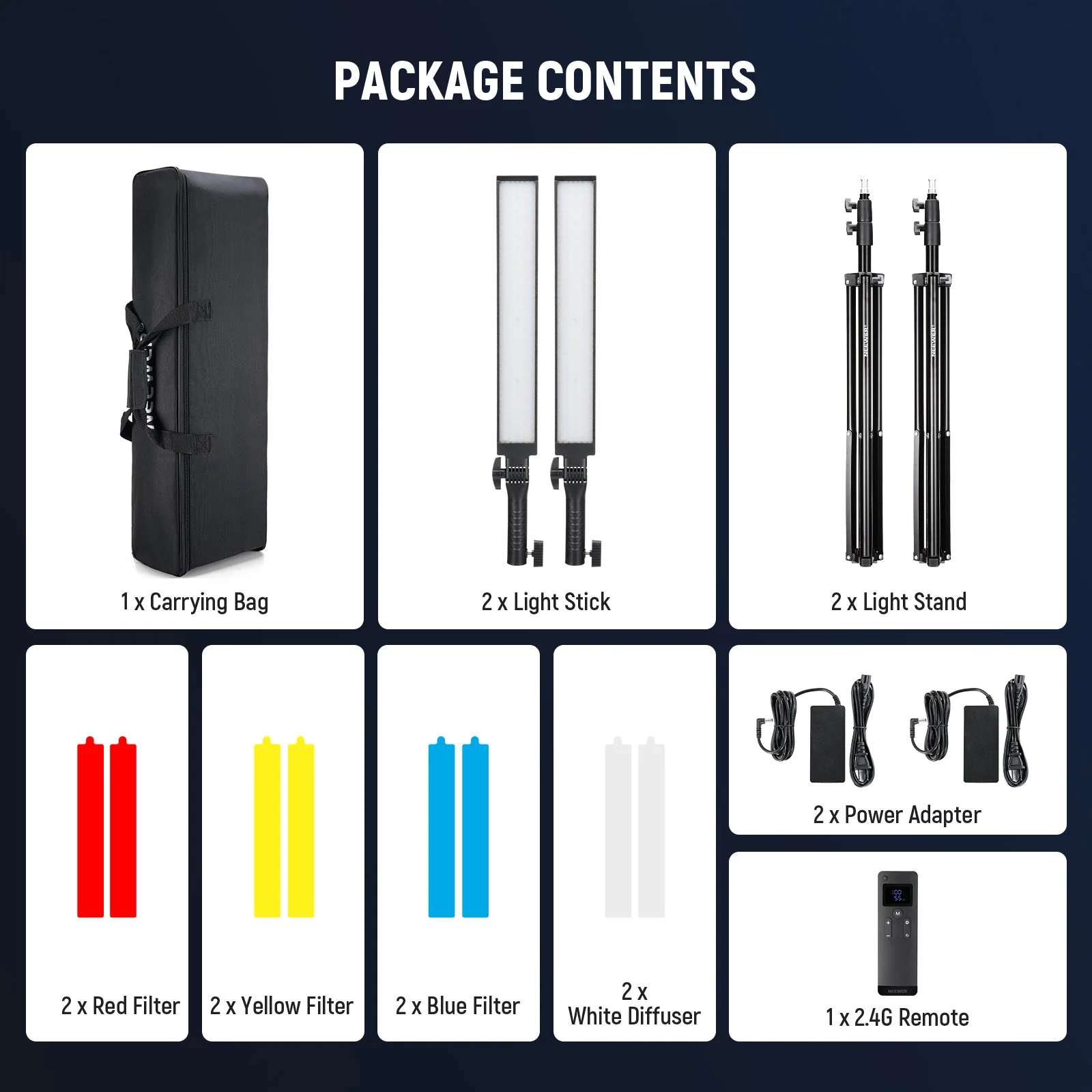 NEEWER BH20B Ultra Upgraded 40W Handheld LED Video Light Stick Kit - Image 9