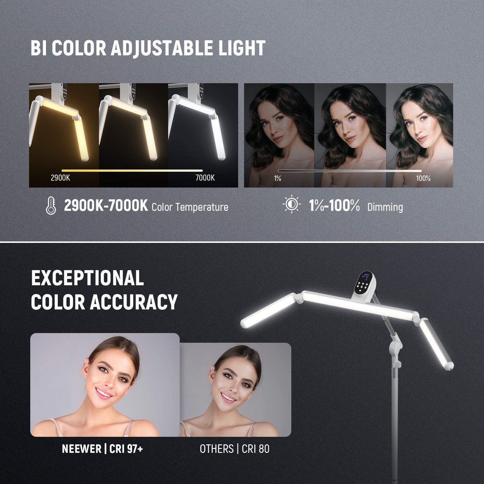 NEEWER BH50B 50W 35"/90cm Bi-Color Esthetician Light - Image 3
