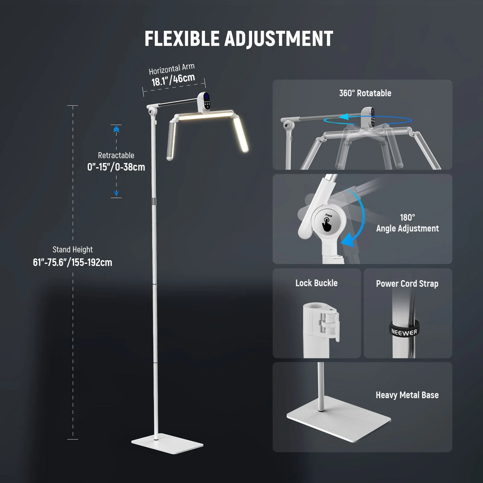 NEEWER BH50B 50W 35"/90cm Bi-Color Esthetician Light - Image 6