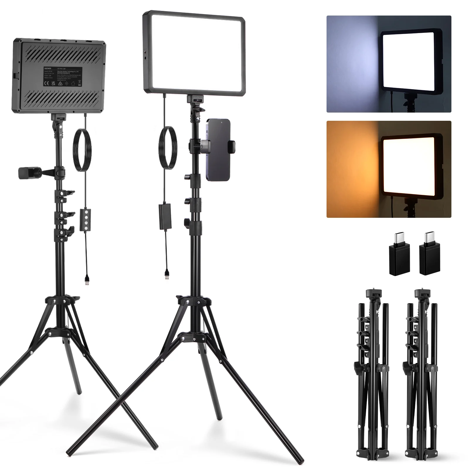 NEEWER BASICS BP300 Bi-Color LED Video Light Kit - Image 10