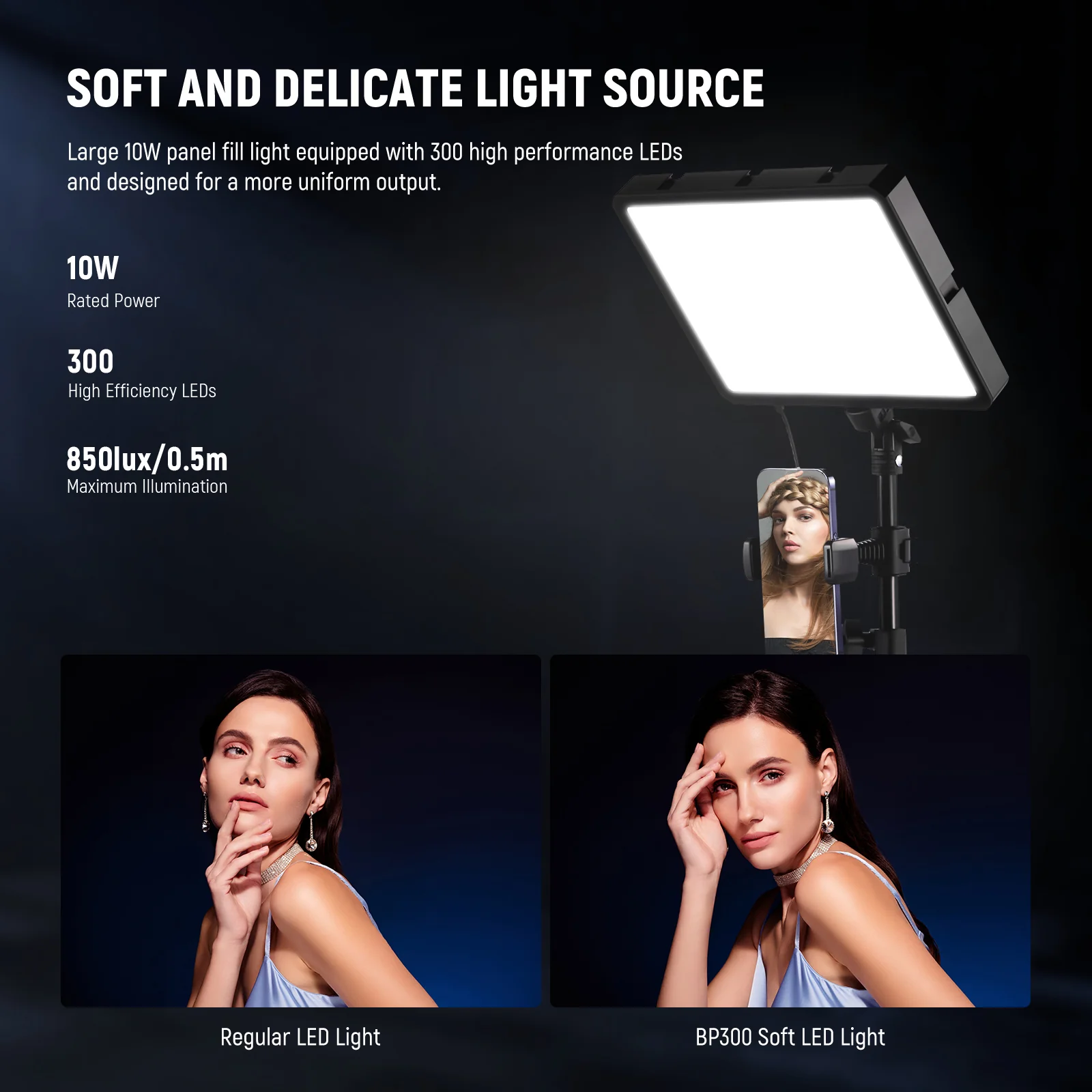 NEEWER BASICS BP300 Bi-Color LED Video Light Kit - Image 12