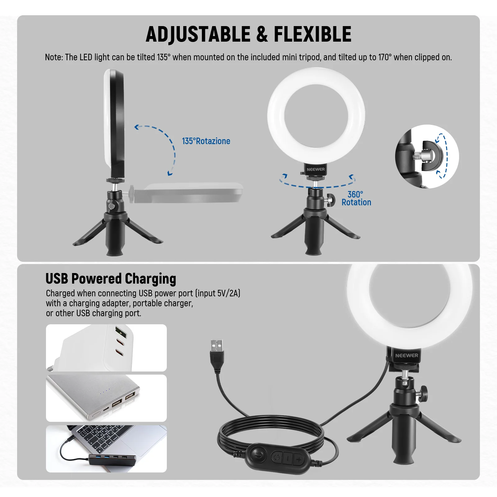 NEEWER BASICS BR60 5" Bi-Color Mini Ring Light - Image 15