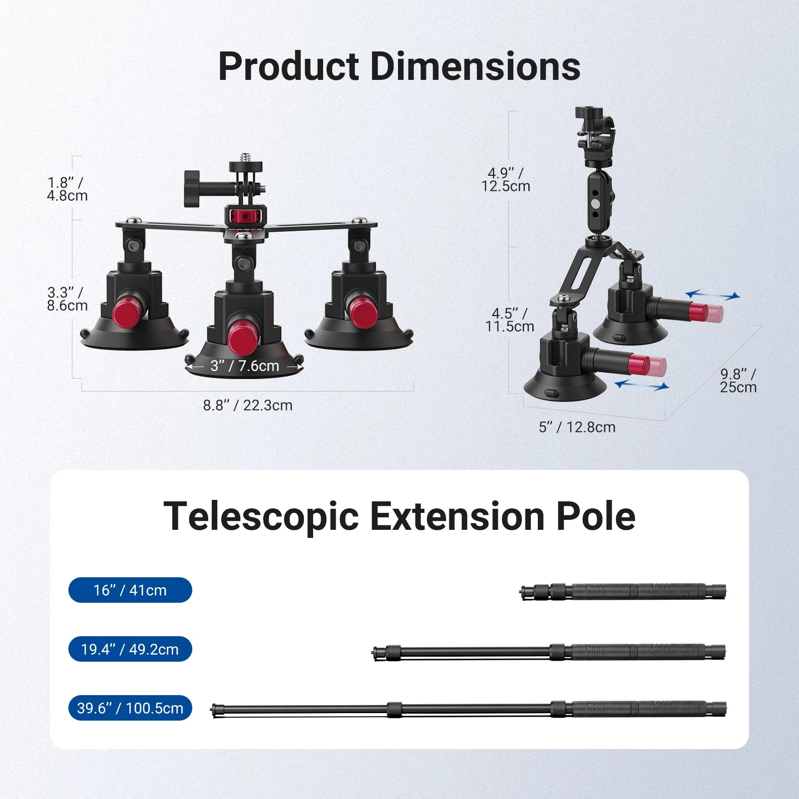 NEEWER CA075 5 in 1 Suction Car Mount Kit - Image 5