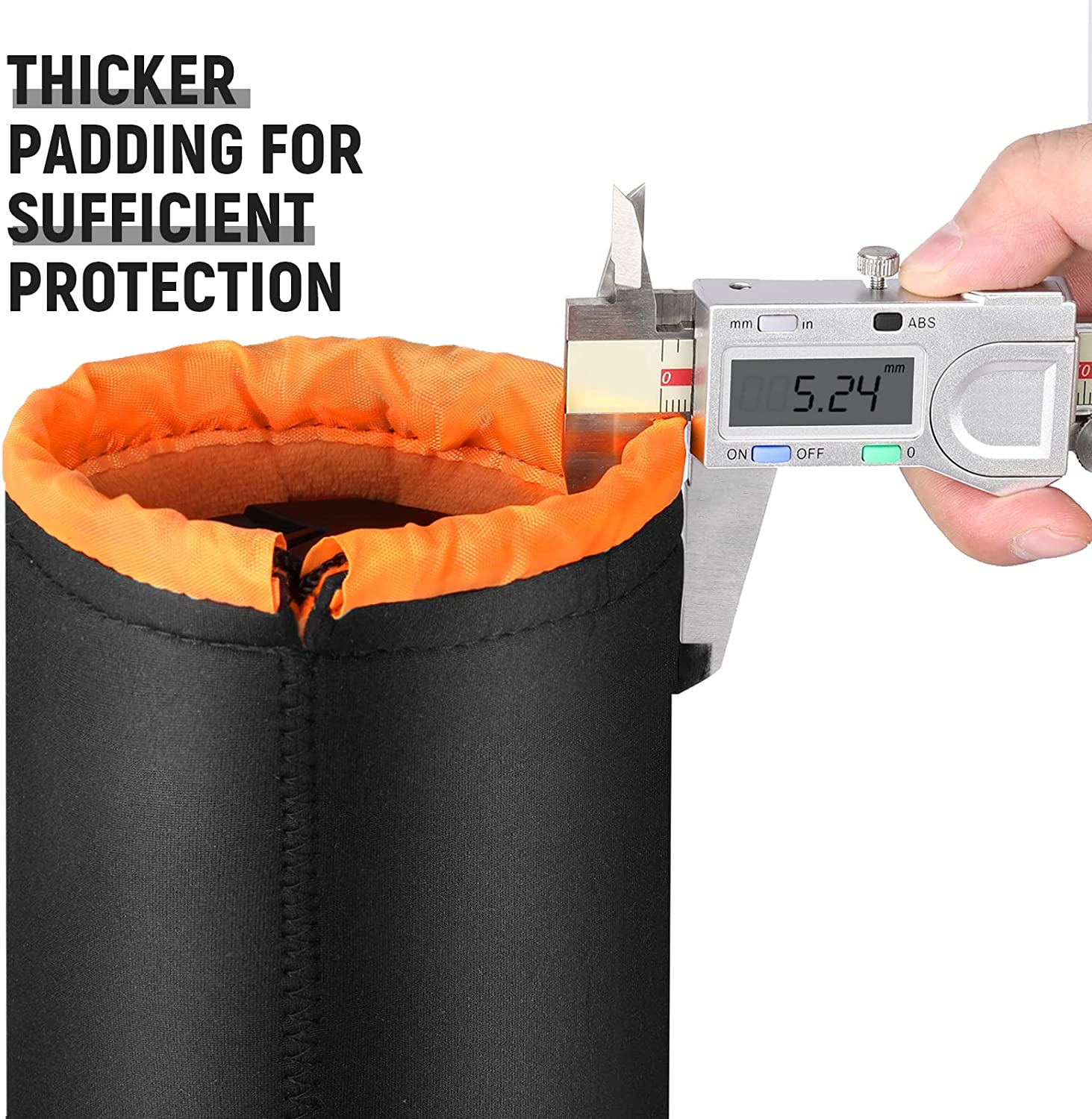 NEEWER 4 Pack Camera Lens Bag - Black/Orange - Image 4