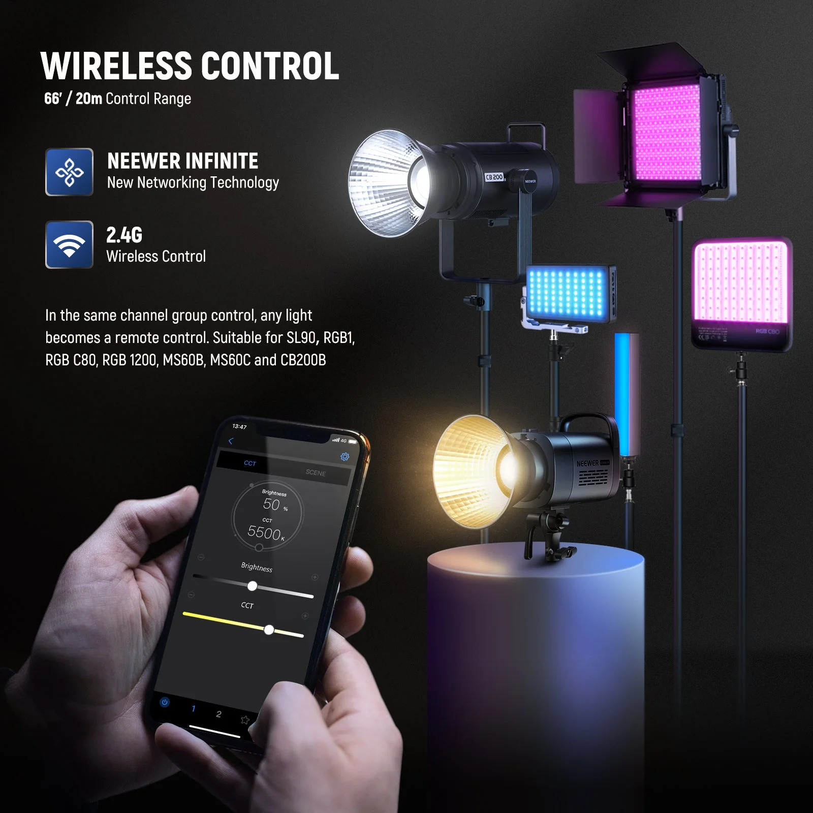 NEEWER CB60B Bi-Color 70W LED Video Light - Image 3