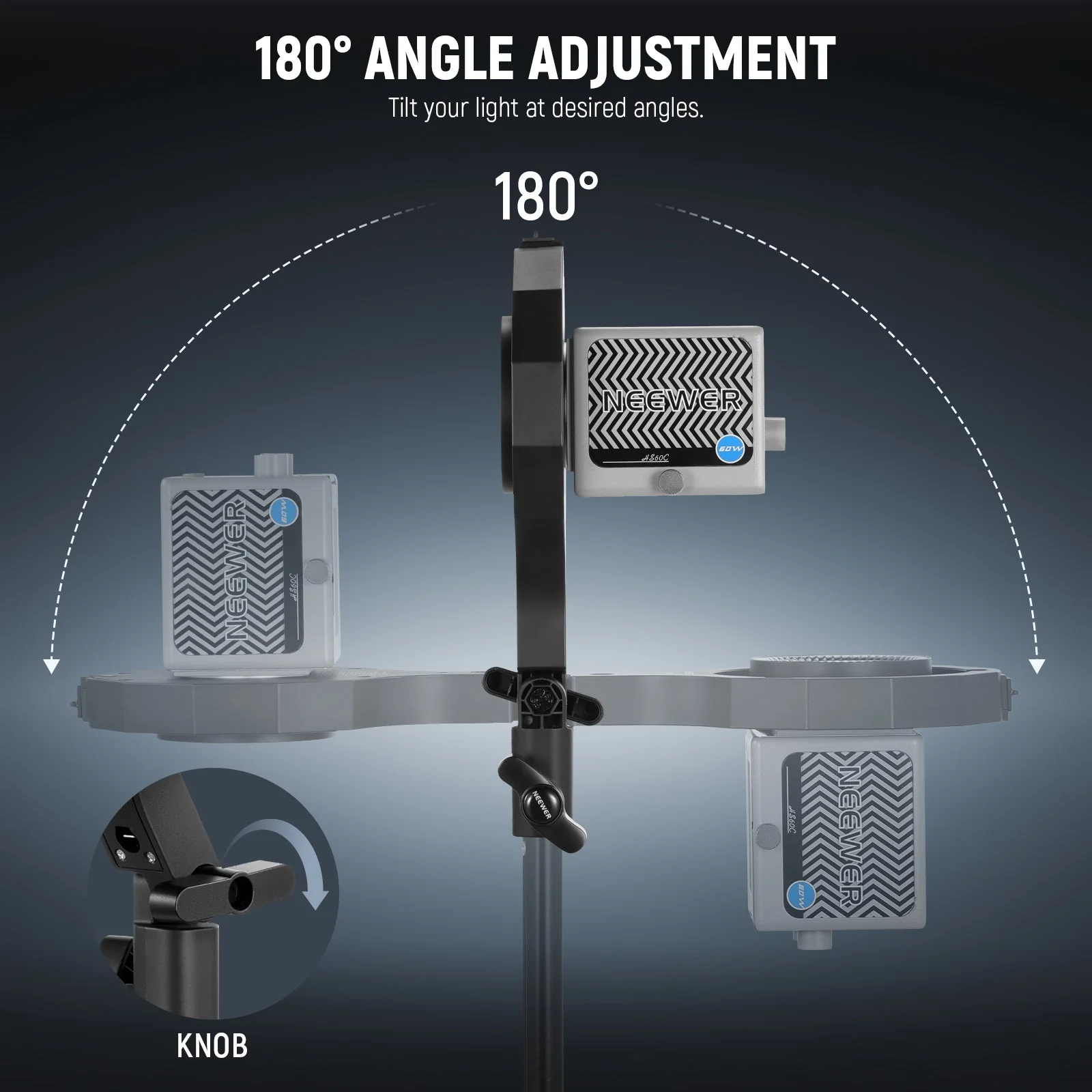 NEEWER CHB1 Bowens Mount Adapter Holder for HS60B/HB60S Handheld Video Light - Image 7