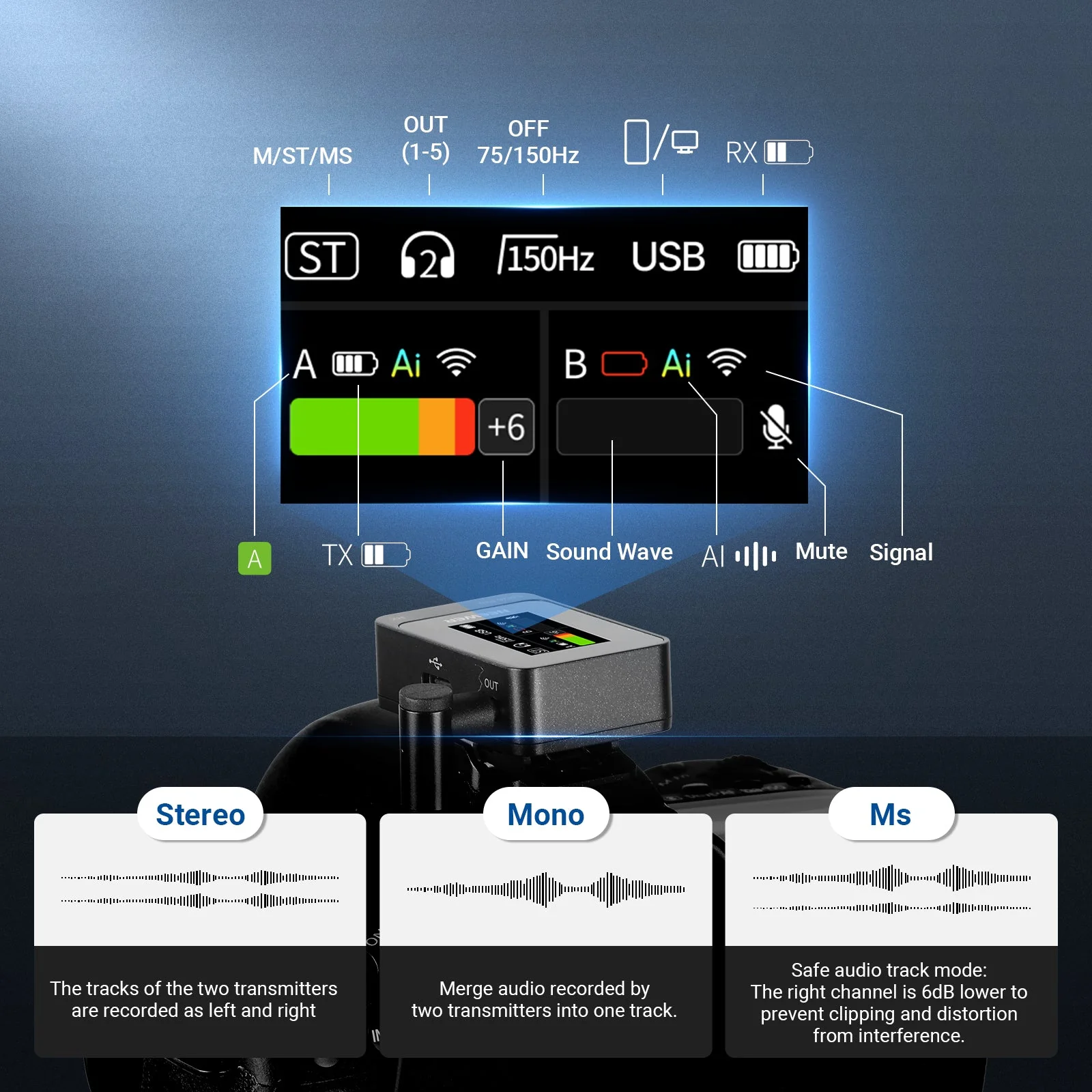 NEEWER CM26 MAX AI Wireless Lav Mic - Image 4