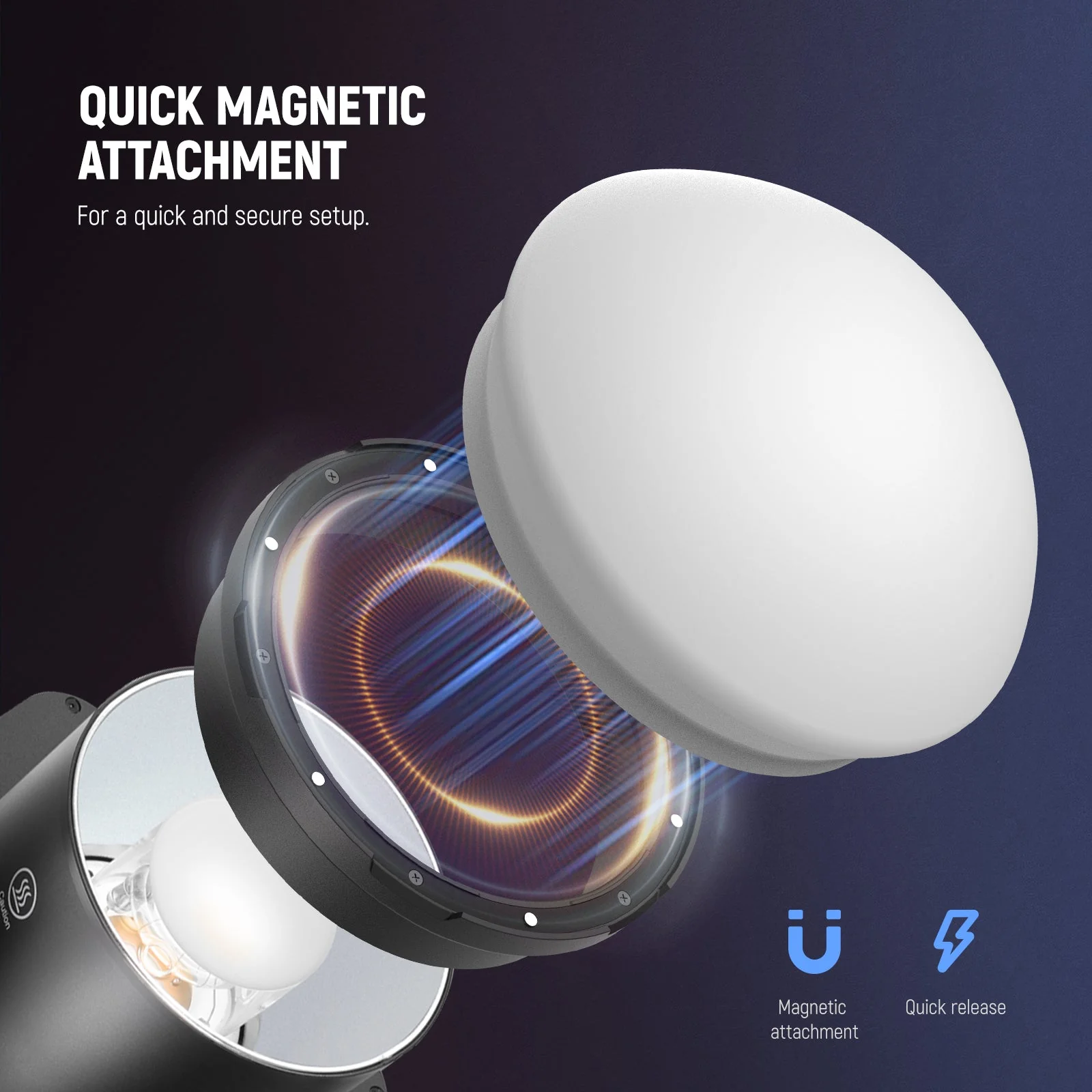 NEEWER CRS10 Silicone Diffuser with Magnetic Adapter Ring for Q4&Q4PRO&Q6 Flash - Image 4