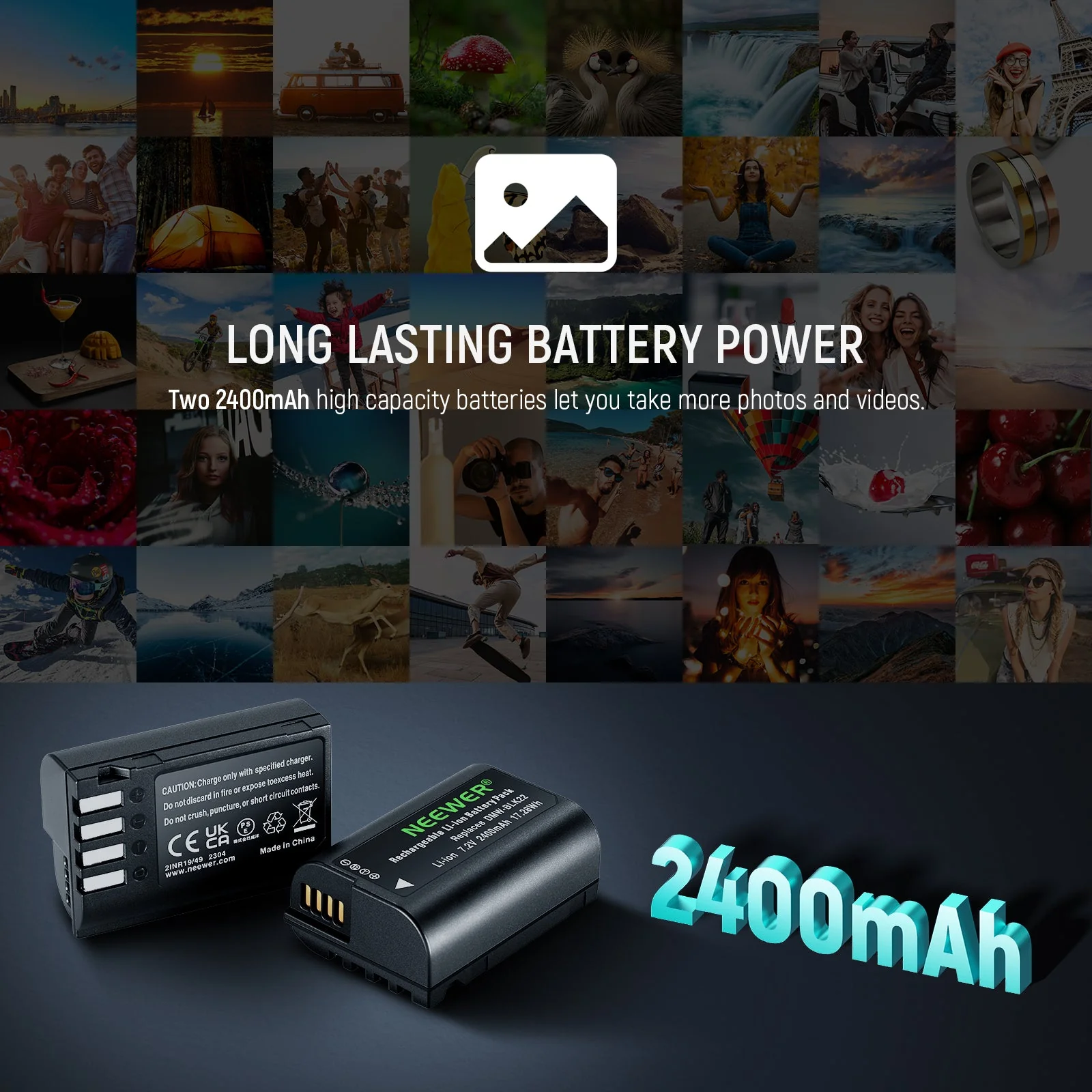 NEEWER DMW-BLK22 Replacement Battery and Charger Set - Image 3