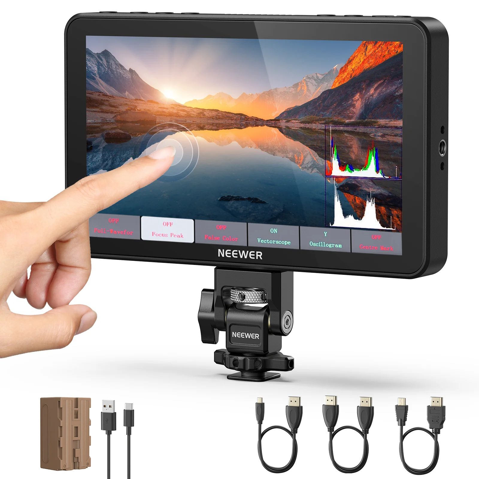 NEEWER F700 LED 7" Camera Touch Screen Monitor - Image 10