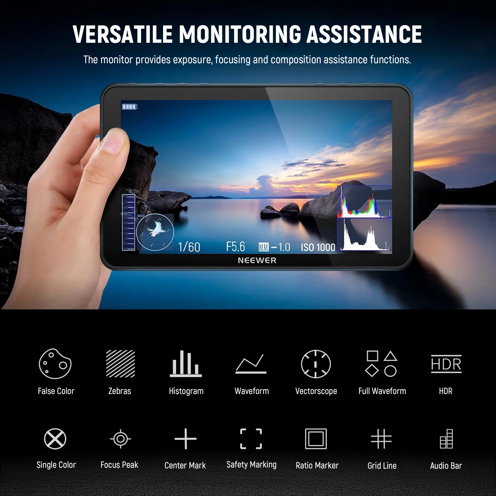 NEEWER F700 LED 7" Camera Touch Screen Monitor - Image 24
