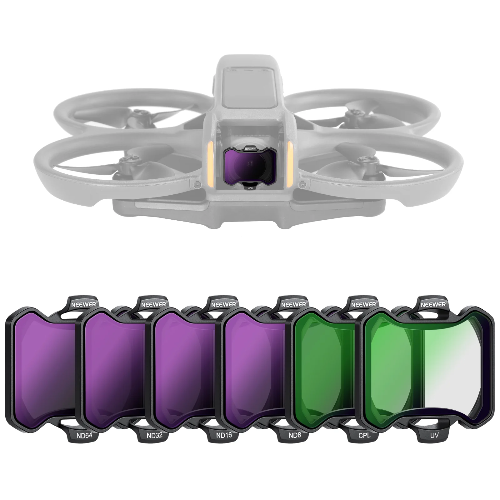 NEEWER FL-A29 6 Pack Snap On ND&UV&CPL Filter Set For DJI Avata 2