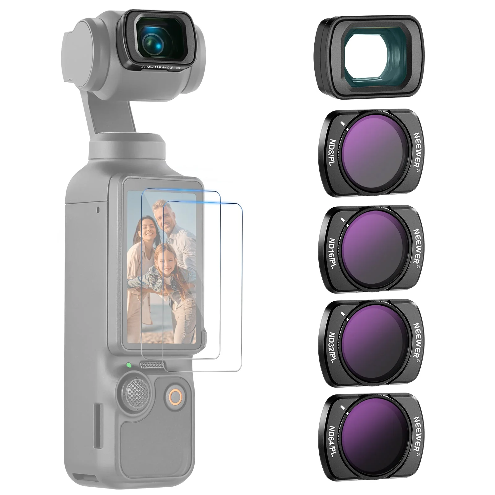 NEEWER FL-B07 Filter and Lens Set for DJI Osmo Pocket 3 / Pocket 4/ Xtra Muse